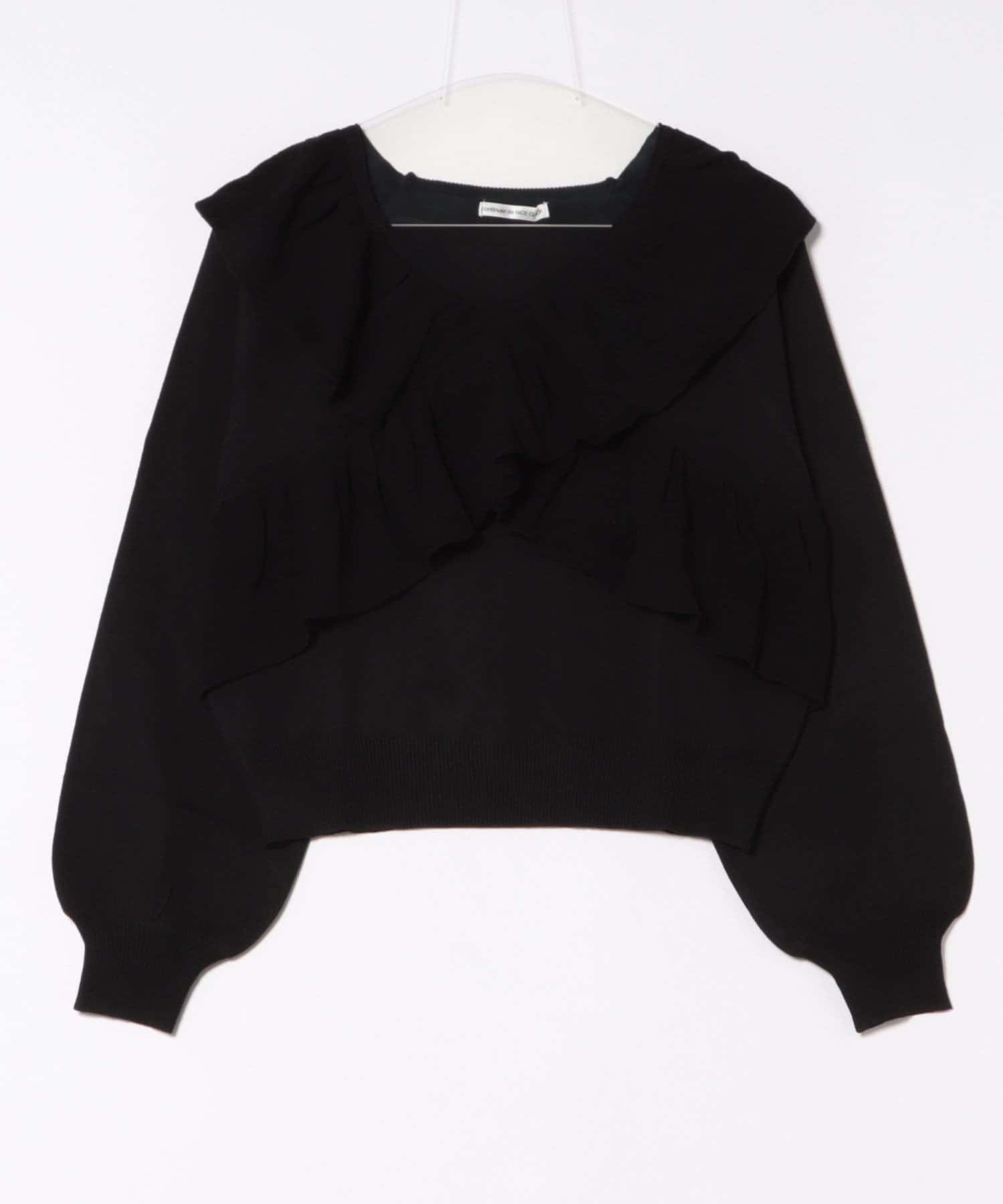 NICE CLAUP / OLIVE des OLIVE OUTLET(ナイスクラップ  / オリーブ デ オリーブ アウトレット) 【RMAF】クロスフリルニット