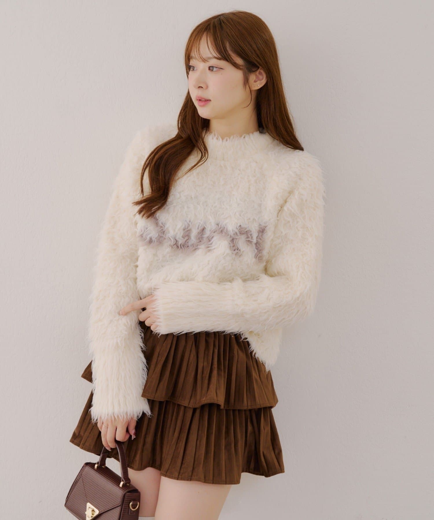 NICE CLAUP / OLIVE des OLIVE OUTLET(ナイスクラップ  / オリーブ デ オリーブ アウトレット) 【RMAF】プードルシャギーロゴプルオーバー