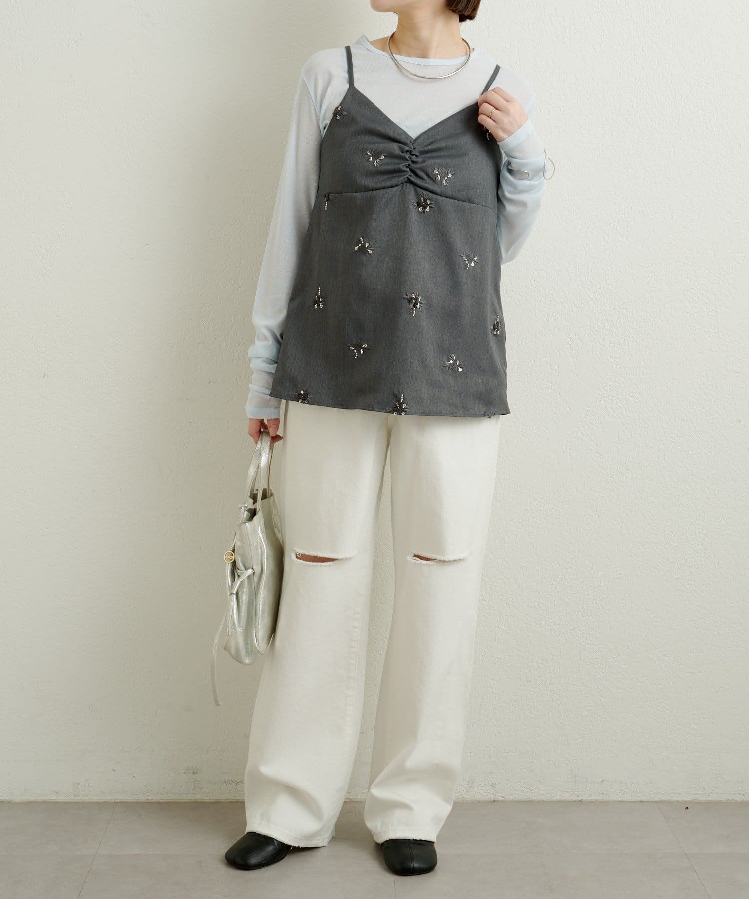 Omekashi(オメカシ) 【新色追加/グリーン・ブルー・オレンジ】【9色展開】NUDEDシアーリブフライスプルオーバー