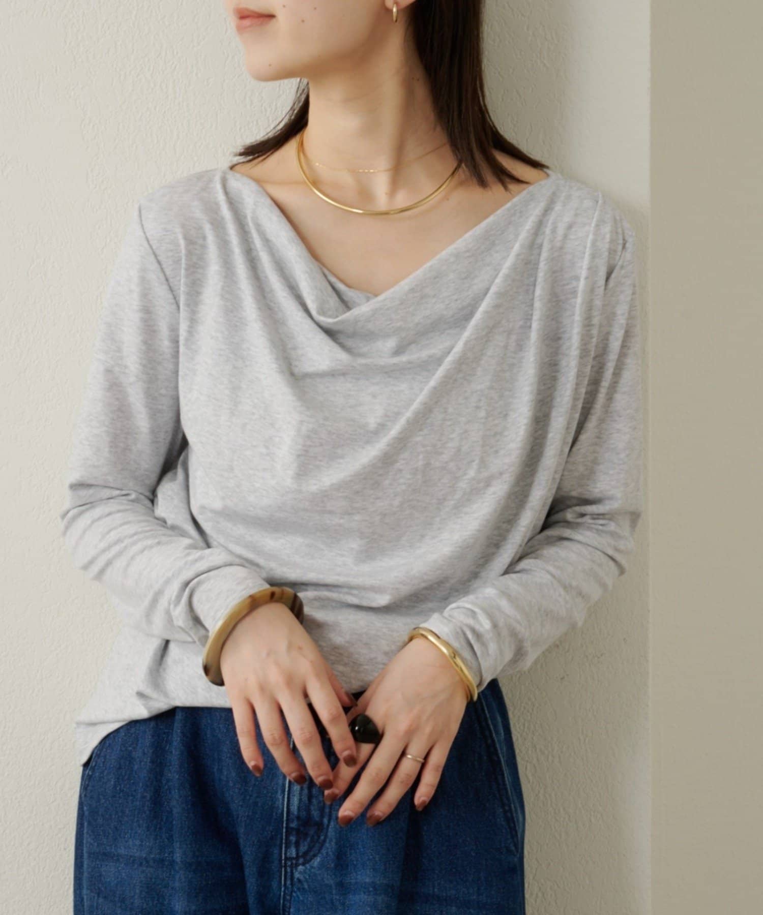Omekashi(オメカシ) ドレープロングTシャツ