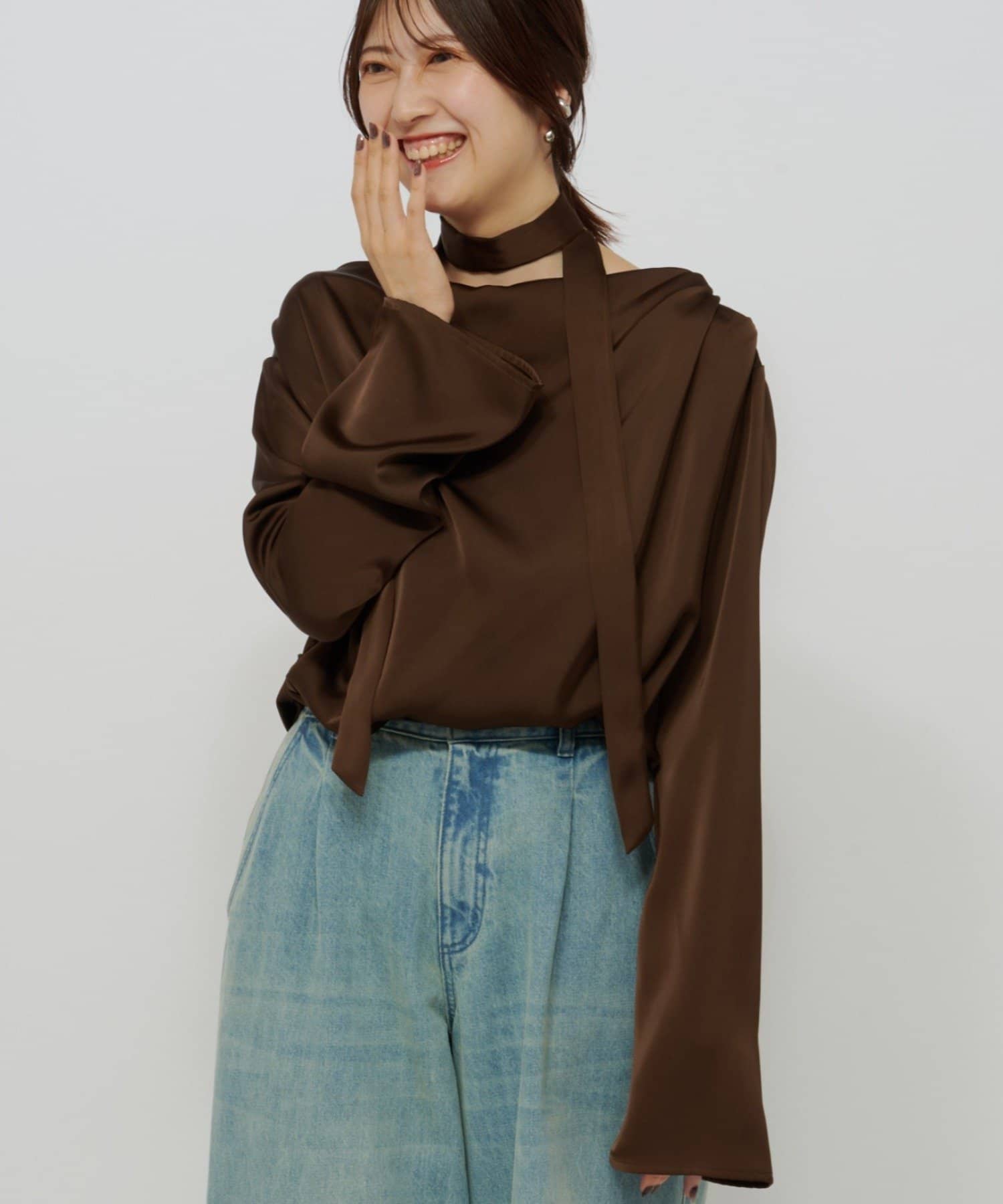 Omekashi(オメカシ) ≪8/14(木)0:00～予約スタート≫【mirei企画】ドレープブラウス