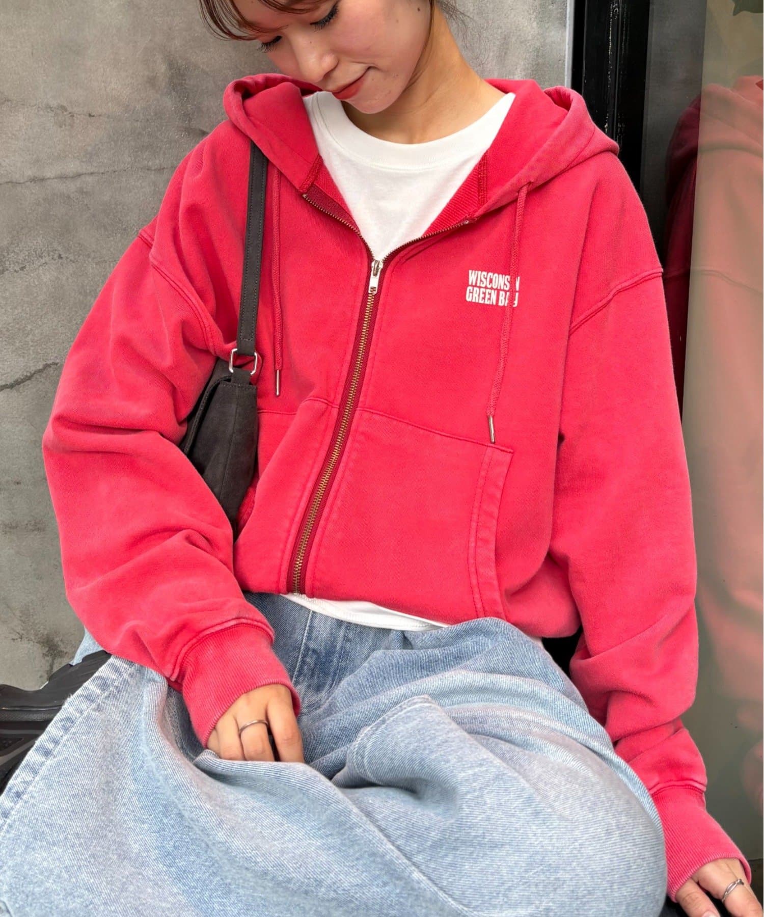 CIAOPANIC TYPY(チャオパニックティピー) 【UNISEX】アシッドウォッシュ加工ロゴジップパーカー