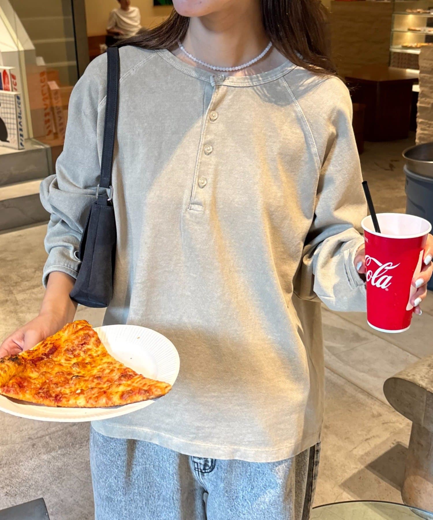CIAOPANIC TYPY(チャオパニックティピー) 【UNISEX】ピグメントヘンリーロンTEE