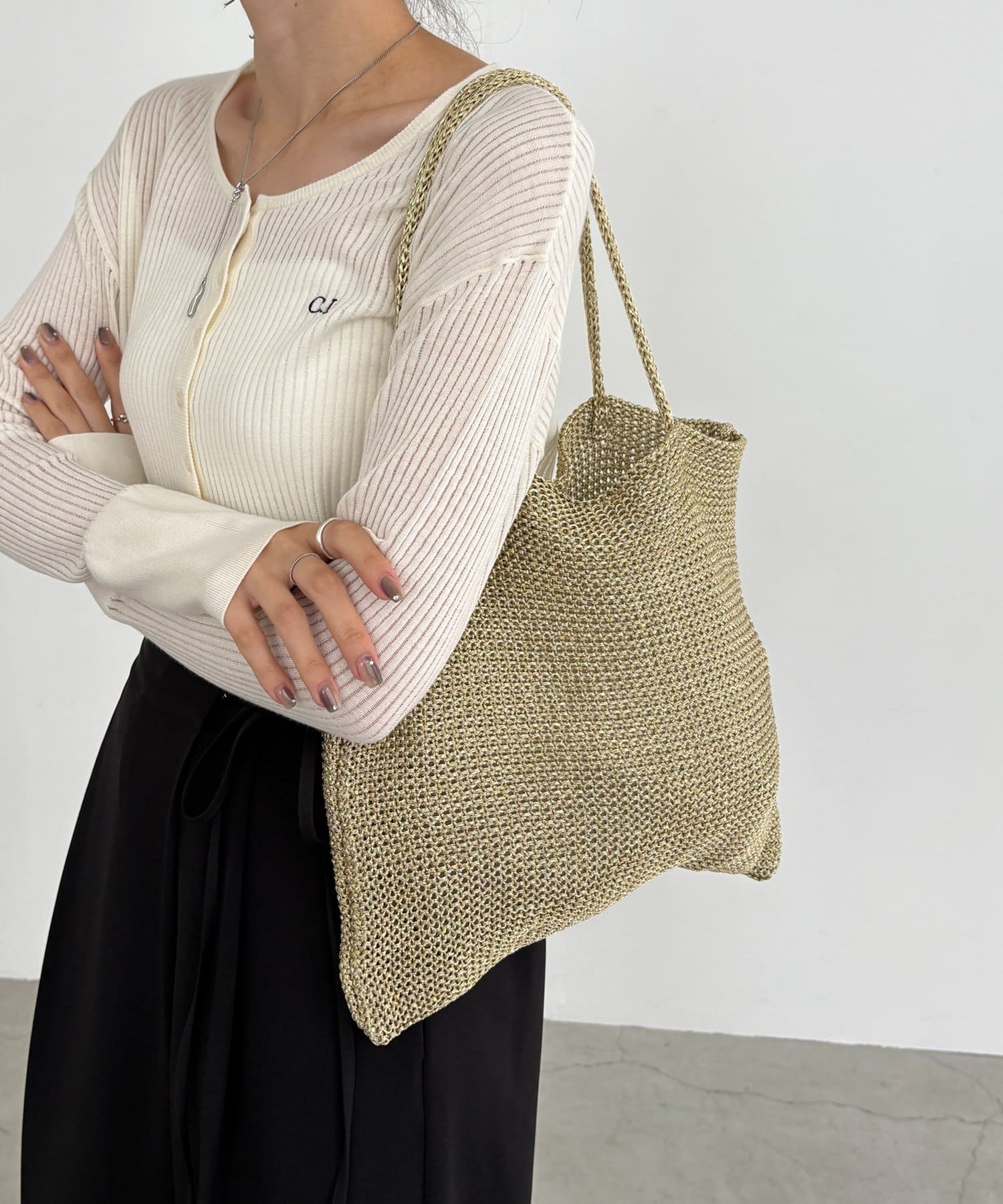 CAPRICIEUX LE'MAGE(カプリシュレマージュ) 【実用性ばっちり◎】ラメトートバッグ