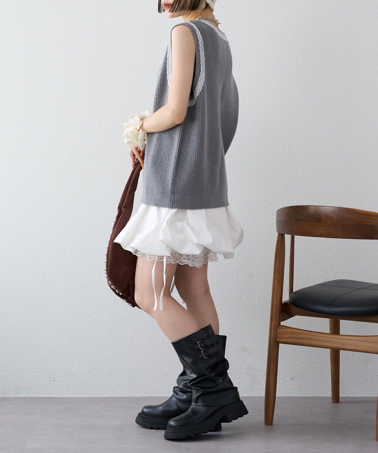 w closet(ダブルクローゼット) 【25AW】ベルト付カバーミドルブーツ