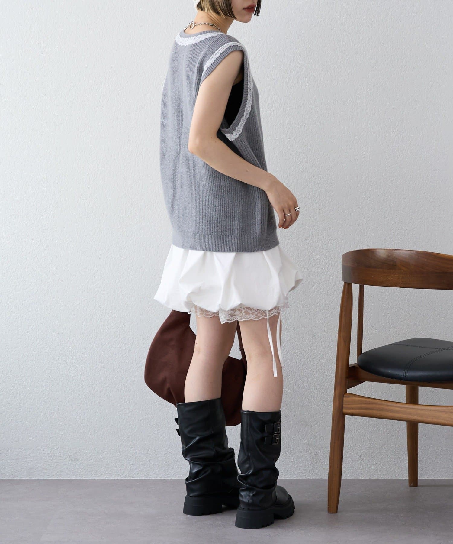 w closet(ダブルクローゼット) 【25AW】ベルト付カバーミドルブーツ
