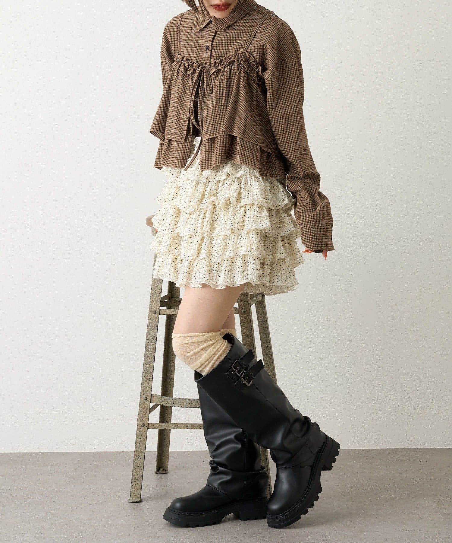 w closet(ダブルクローゼット) 【25AW】ベルト付カバーロングブーツ