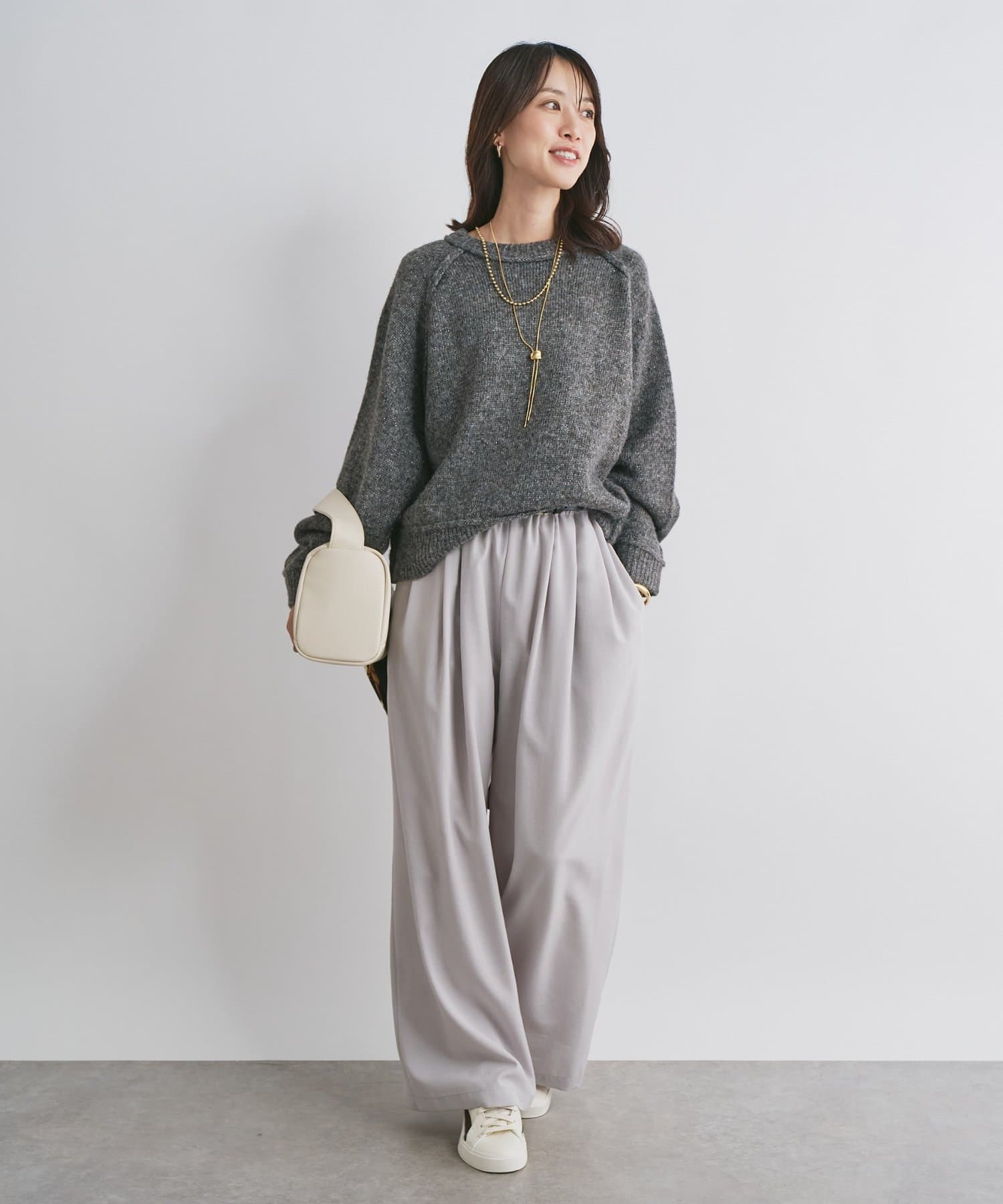 un dix cors(アンディコール) 《着るだけでこなれ感◎》ラメリリヤーンラグランニット