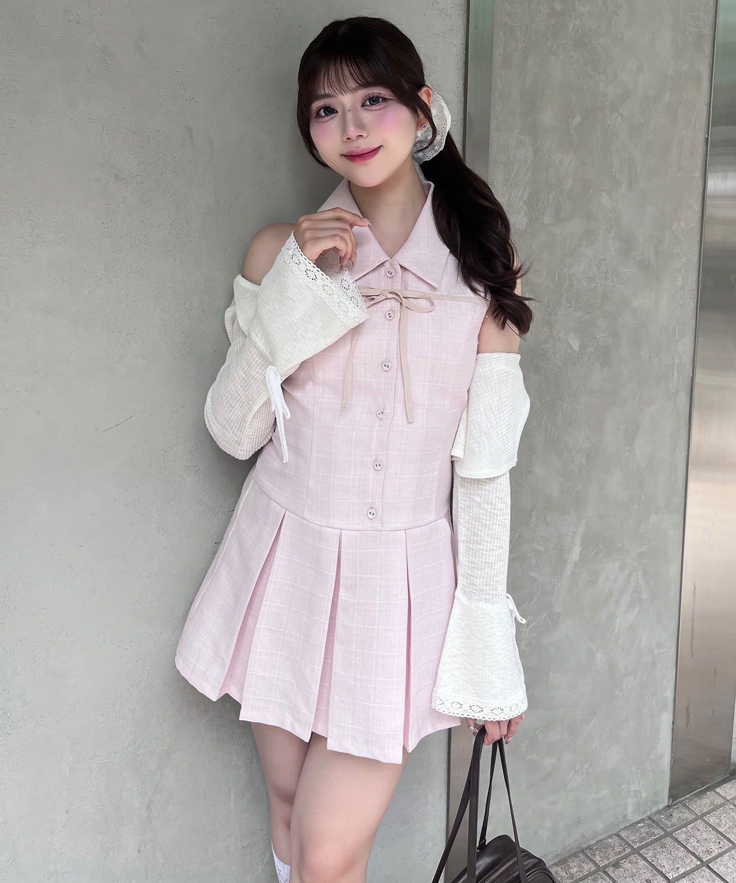 完売カラー再販売】YUI企画 ノースリーブシャツミニワンピース