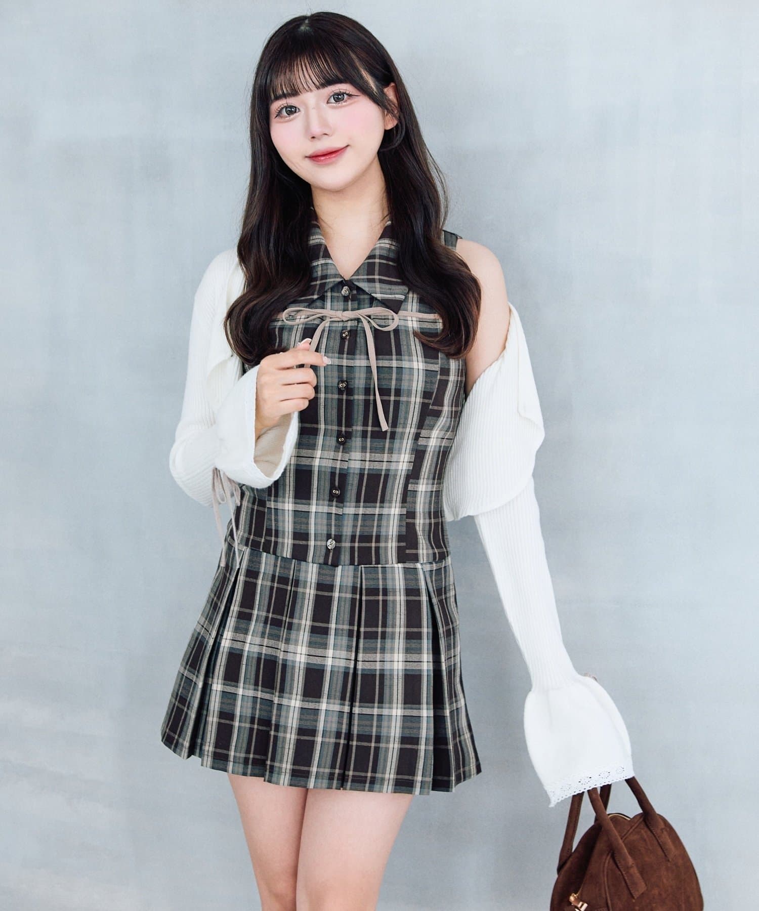完売カラー再販売】YUI企画 ノースリーブシャツミニワンピース