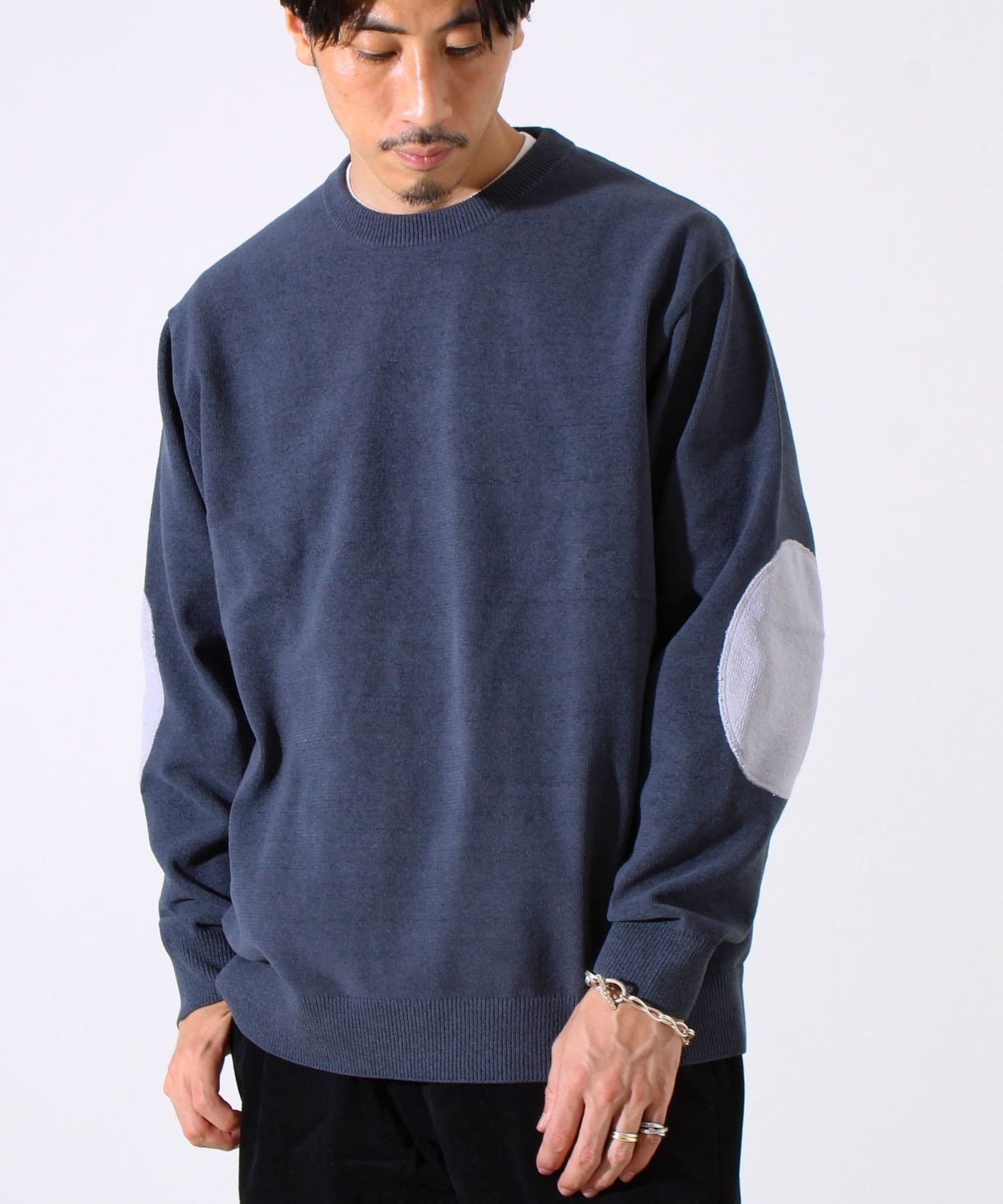 FREDY & GLOSTER(フレディ アンド グロスター) 【GLOSTER/グロスター】ソフトモール素材 エルボーパッチ クルーニット