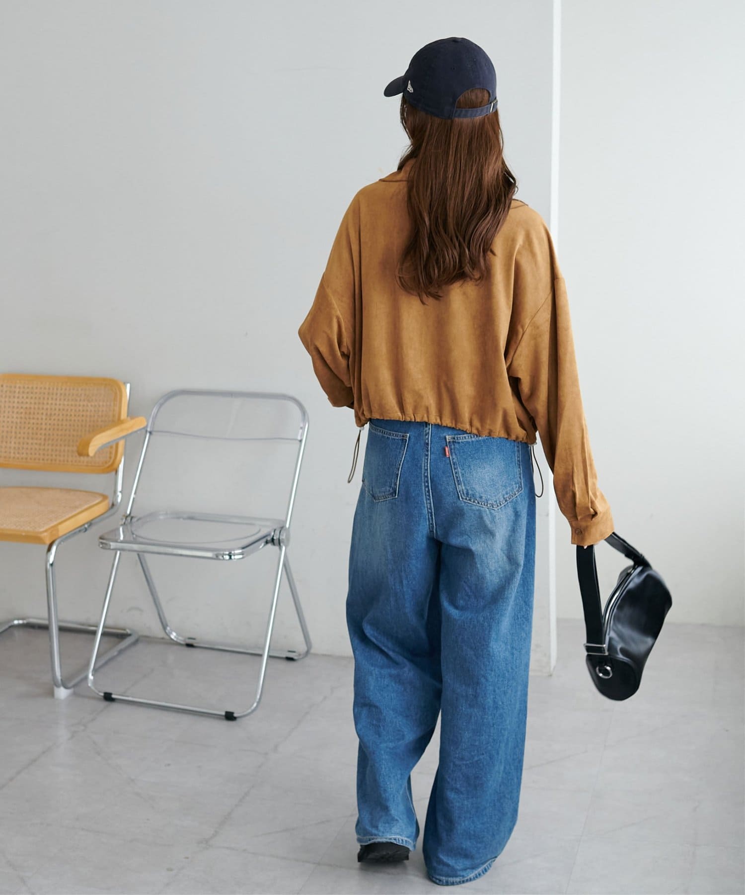 DISCOAT(ディスコート) 【WEB限定】裾ドロストスエードシャツ