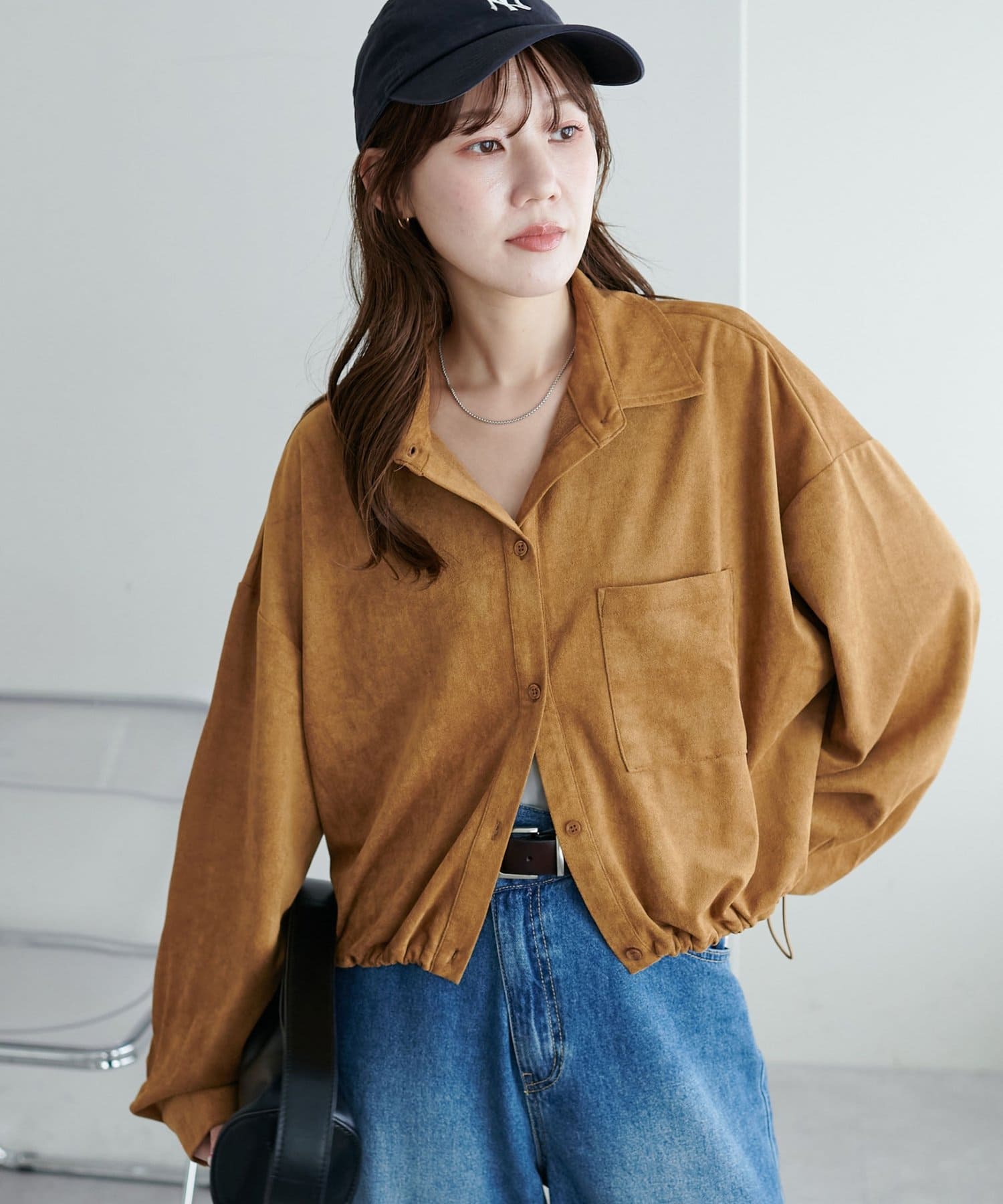 WEB限定】裾ドロストスエードシャツ | DISCOAT(ディスコート