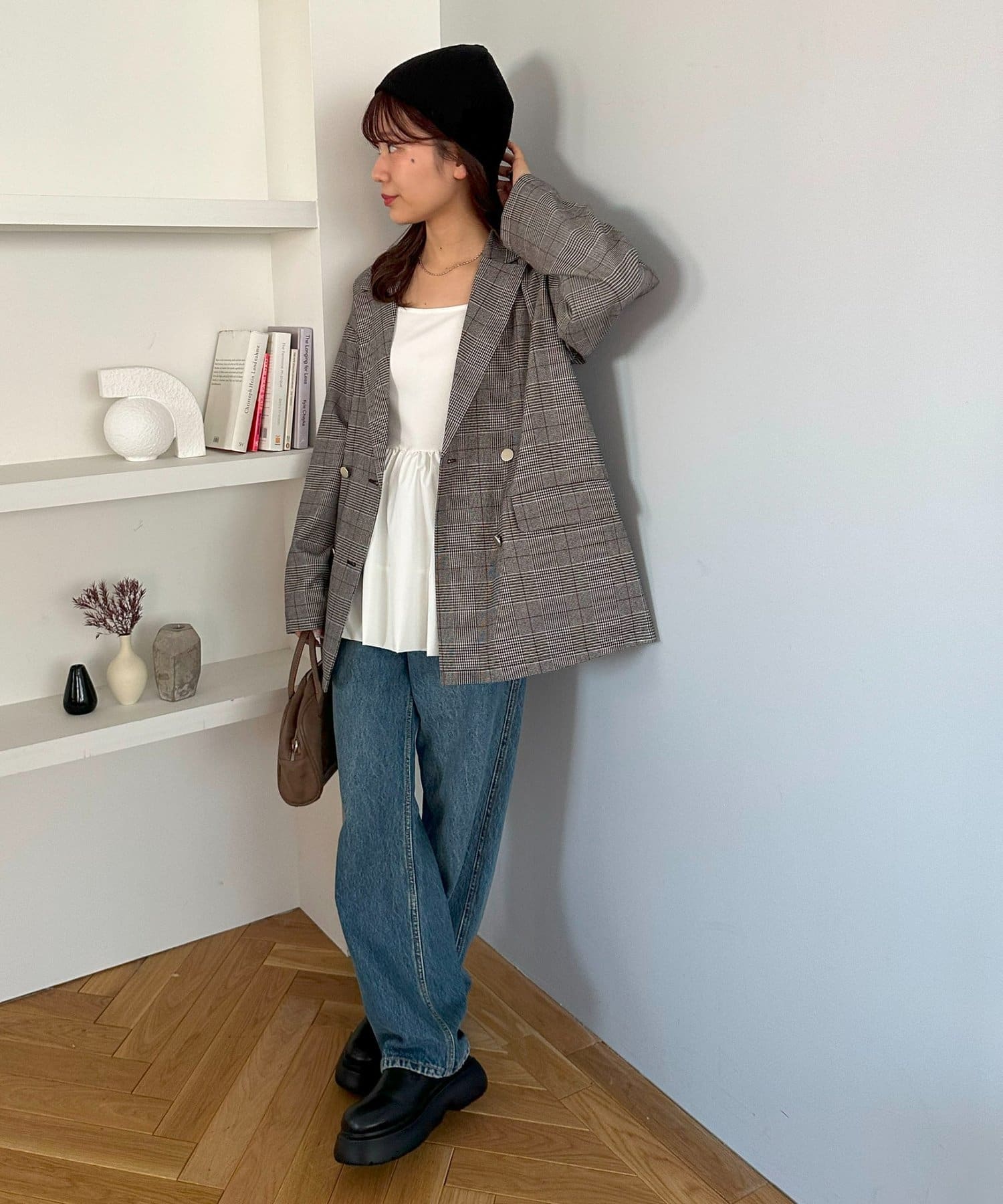 DISCOAT(ディスコート) 【オンオフ使える/WEB限定】金ボタンチェックWテーラージャケット