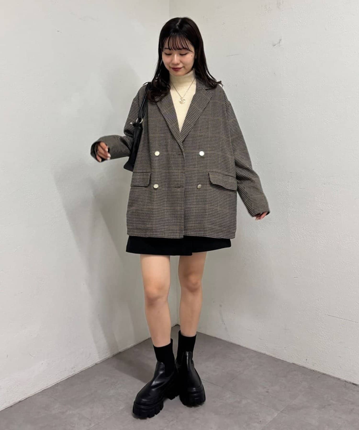 DISCOAT(ディスコート) 【オンオフ使える/WEB限定】金ボタンチェックWテーラージャケット