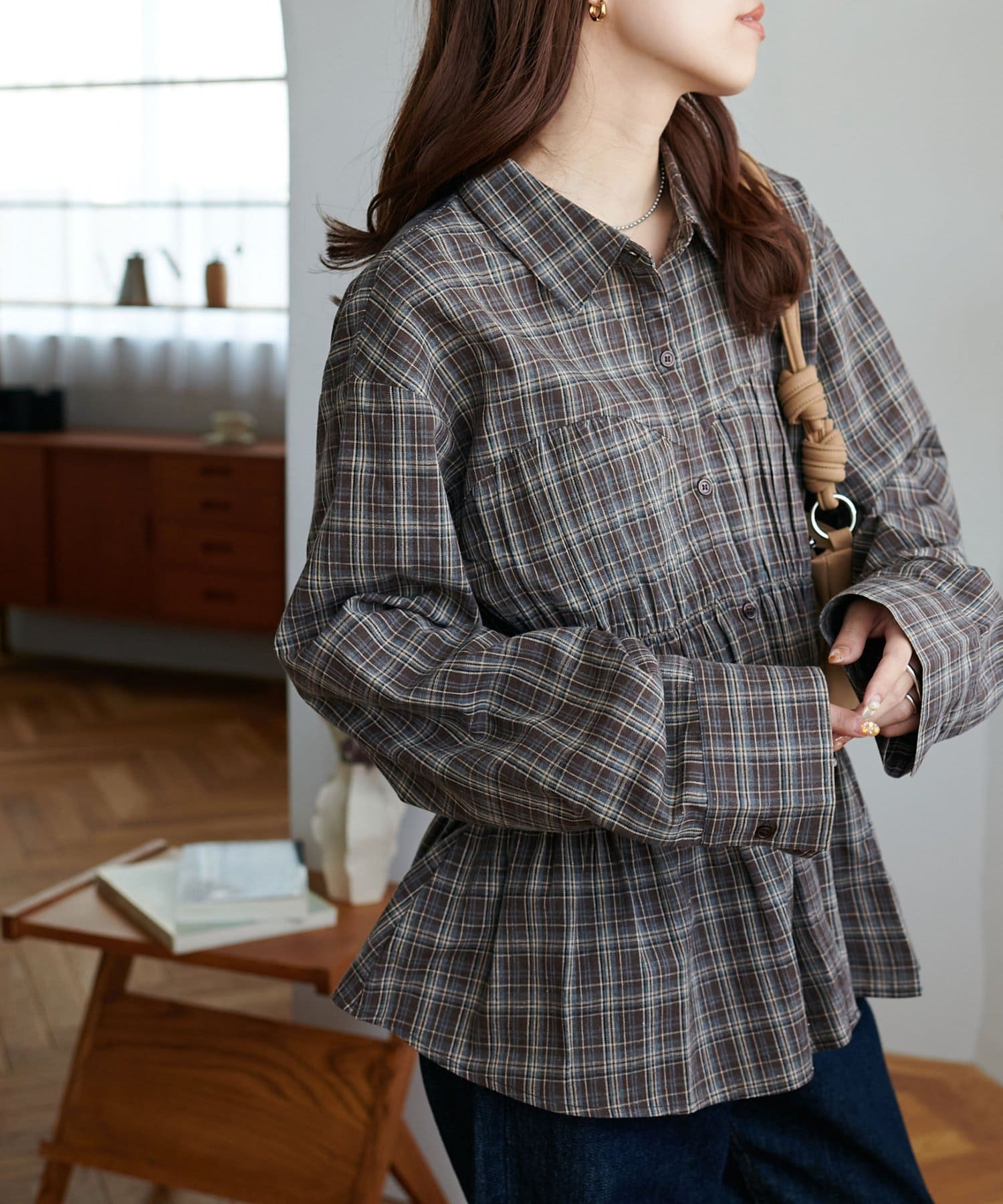 WEB限定】シャーリングチェックシャツ | DISCOAT(ディスコート