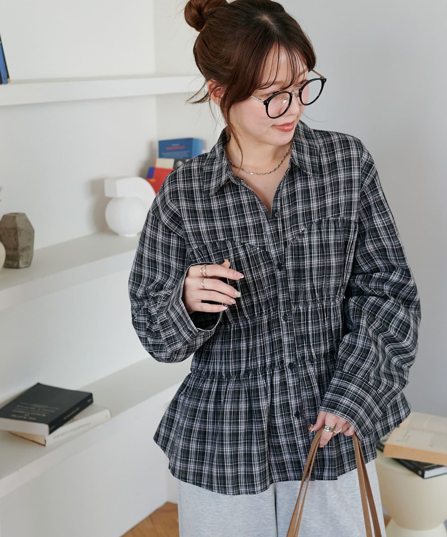 WEB限定】シャーリングチェックシャツ | DISCOAT(ディスコート