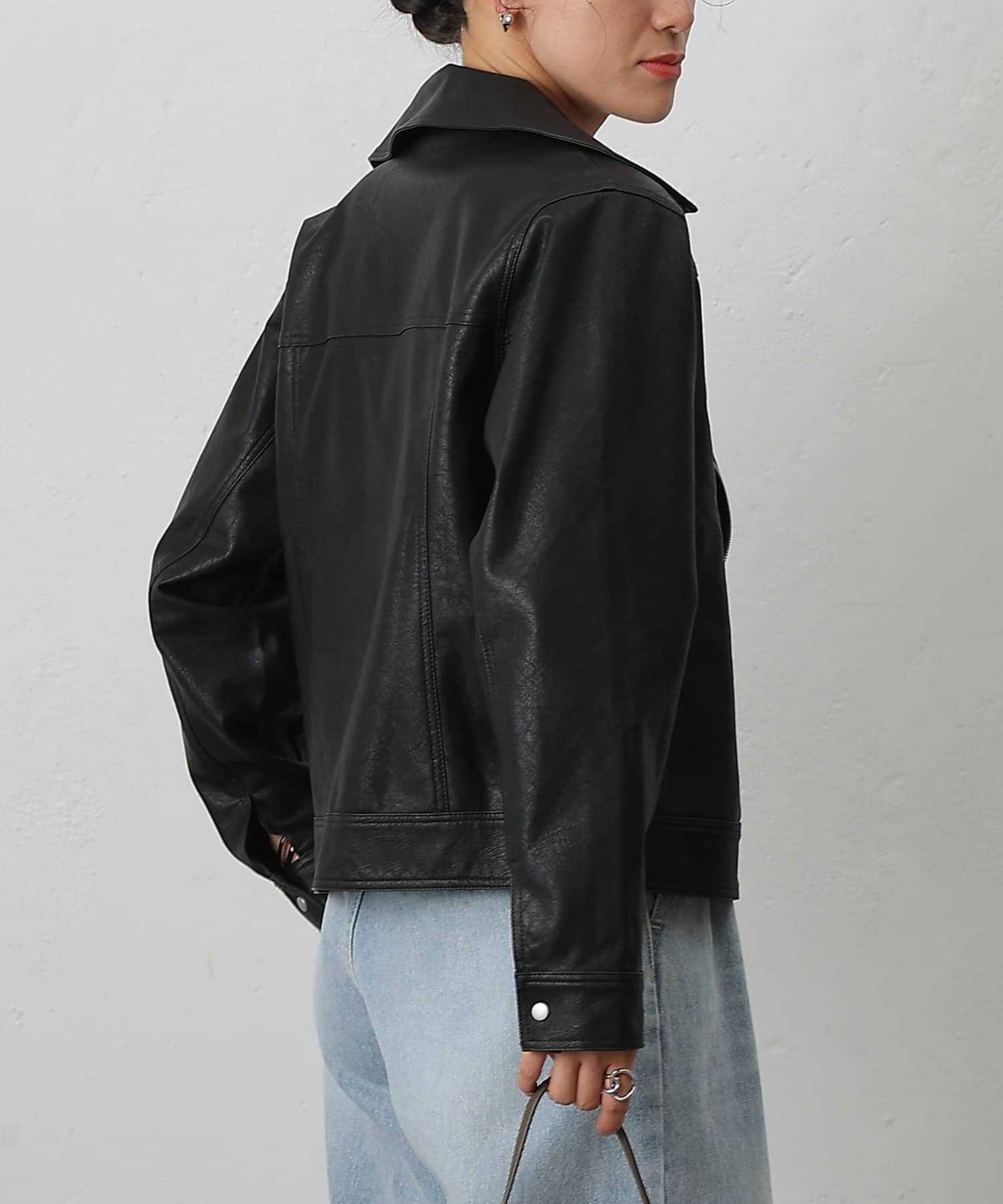 美品✨アルマーニジーンズ　ファー付き　ライダースジャケット ブラウン EU42 ARMANI JEANS アルマーニジーンズ ムートンジャケット サイズI48