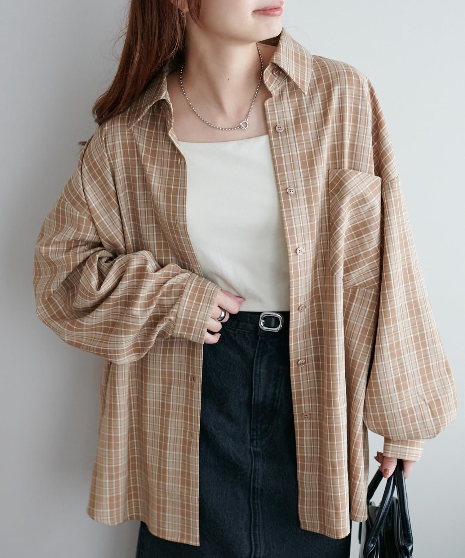 DISCOAT(ディスコート) 【羽織りでもインナー使いにも◎】チェックビッグシャツ《WEB限定》