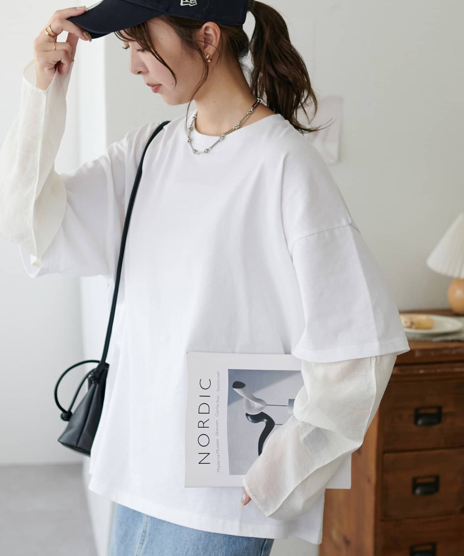 DISCOAT(ディスコート) 【WEB限定】レイヤードビッグロングTシャツ