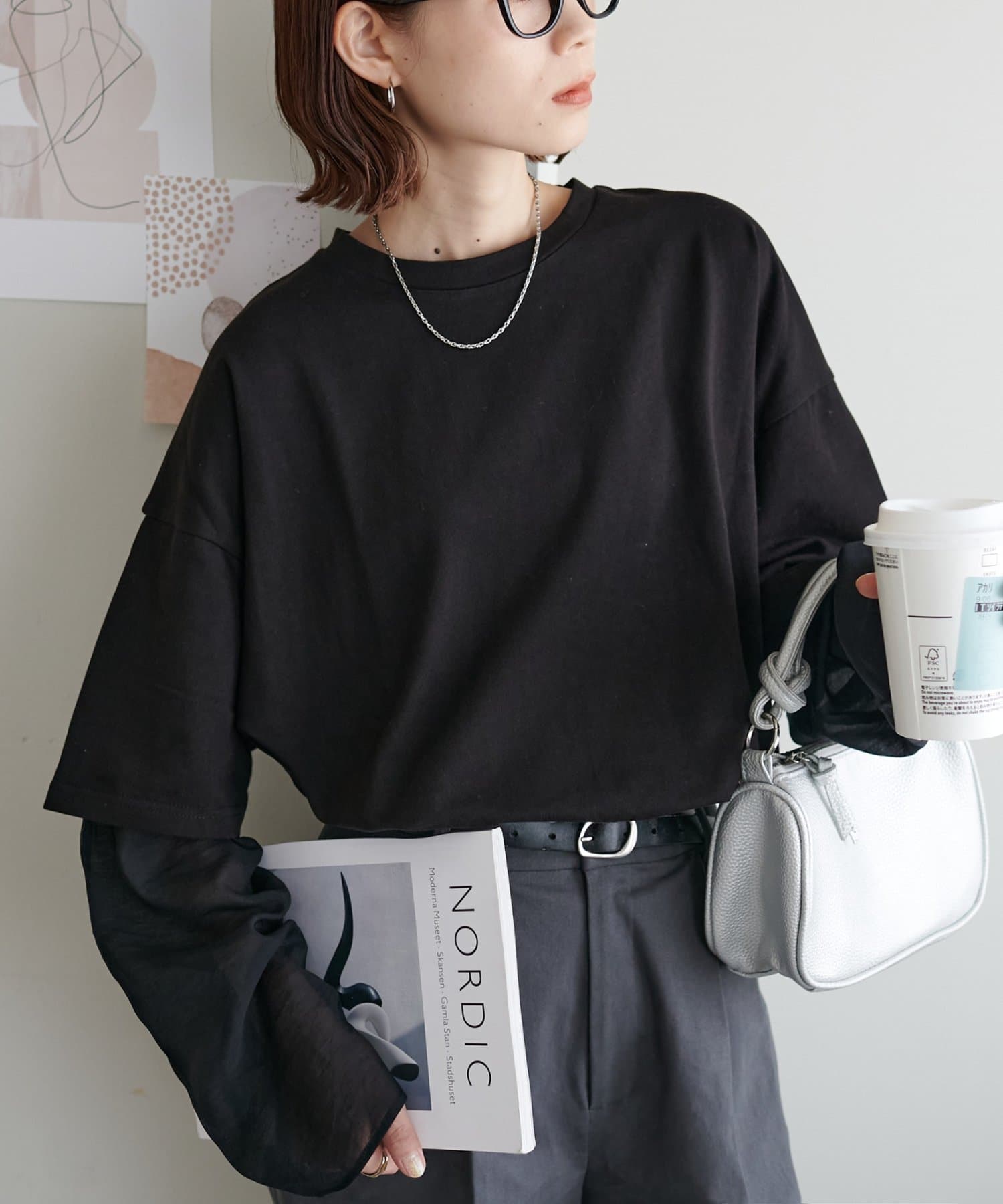 DISCOAT(ディスコート) 【WEB限定】レイヤードビッグロングTシャツ