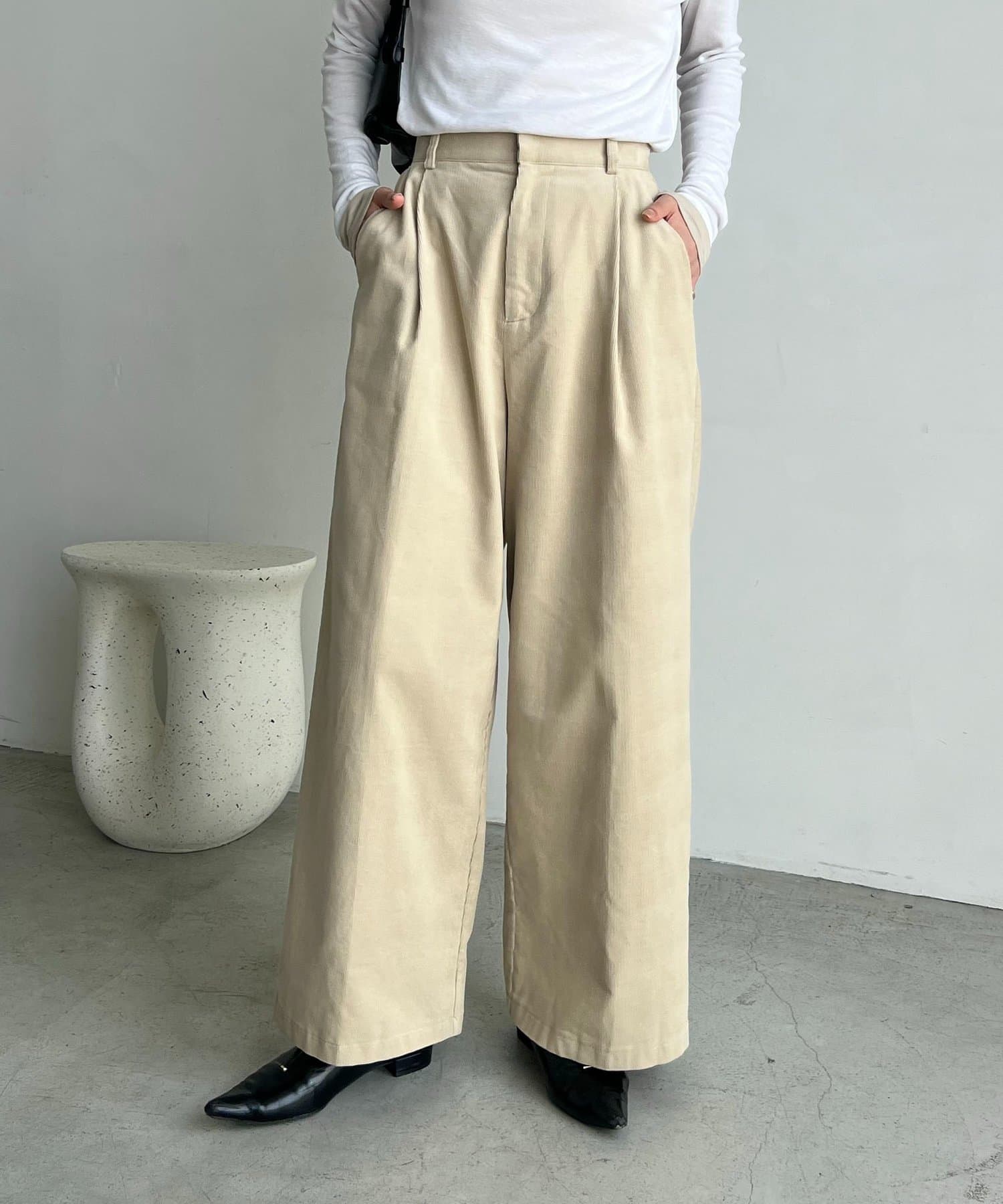 CAPRICIEUX LE'MAGE(カプリシュレマージュ) コーデュロイストレートパンツ