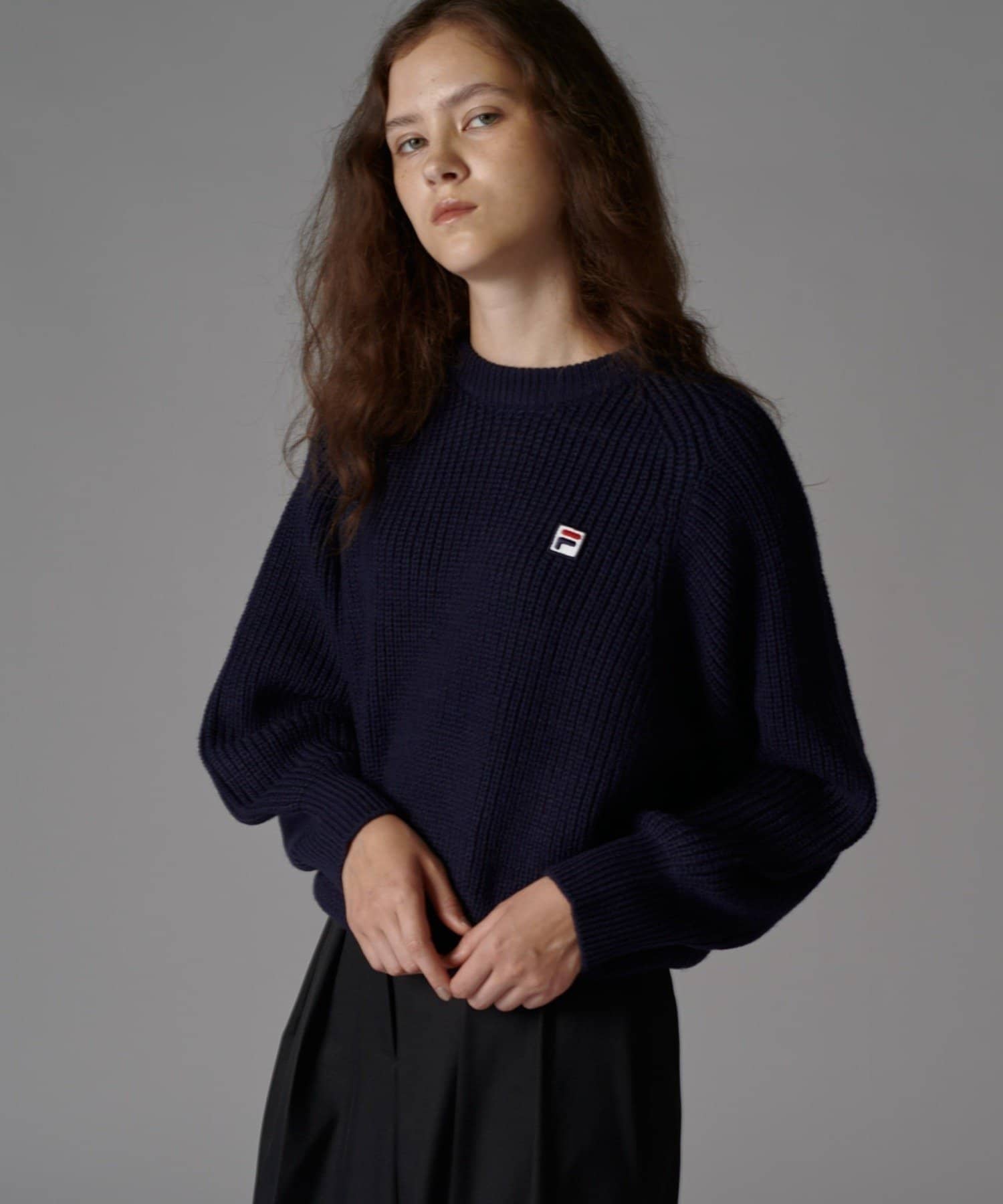Lui's(ルイス) 【FILA×Lui's】ハイネッククロップドニット
