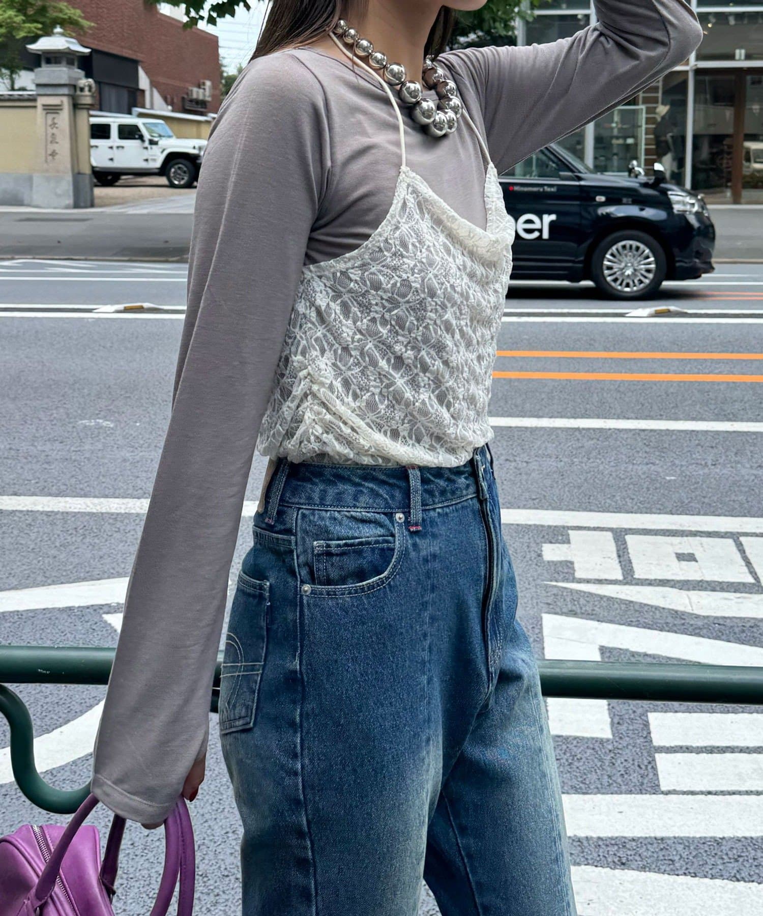 CIAOPANIC オーバーレースワイドパンツ ビスチェ CIAOPANIC（チャオパニック）の「【HELLO.SANFRANCISCO