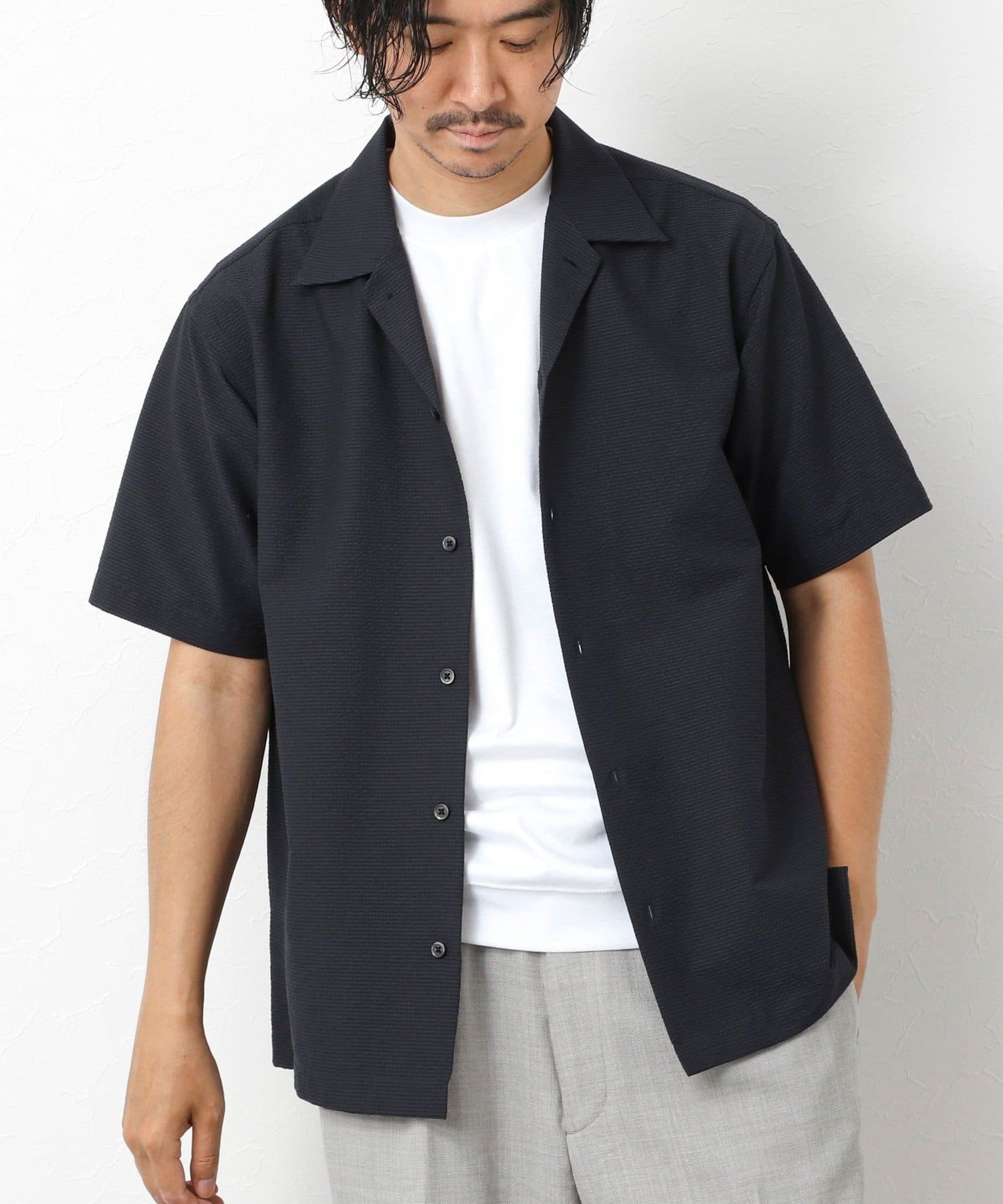 NOLLEY'S(ノーリーズ) DotAir撥水ストレッチオープンカラー