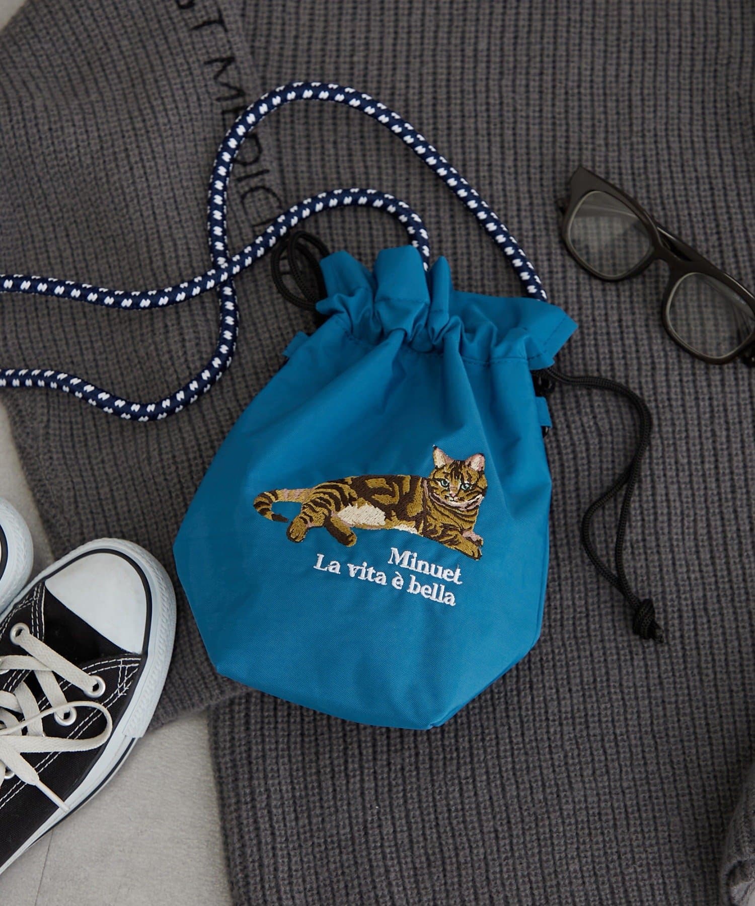 Remind me and forever(リマインドミーアンドフォーエバー) 【WEB限定】アニマル刺繍コードショルダーポーチ