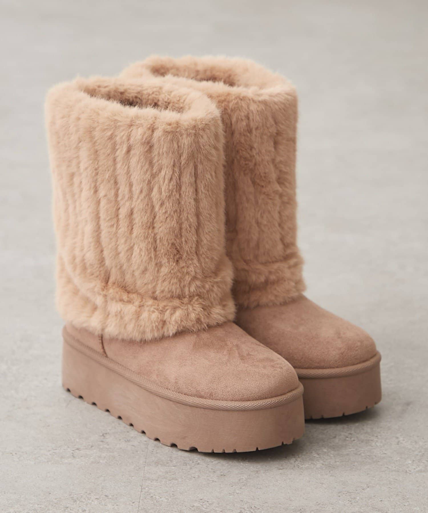 NICE CLAUP / OLIVE des OLIVE OUTLET(ナイスクラップ  / オリーブ デ オリーブ アウトレット) 【RMAF】フェイクファーショートムートンブーツ