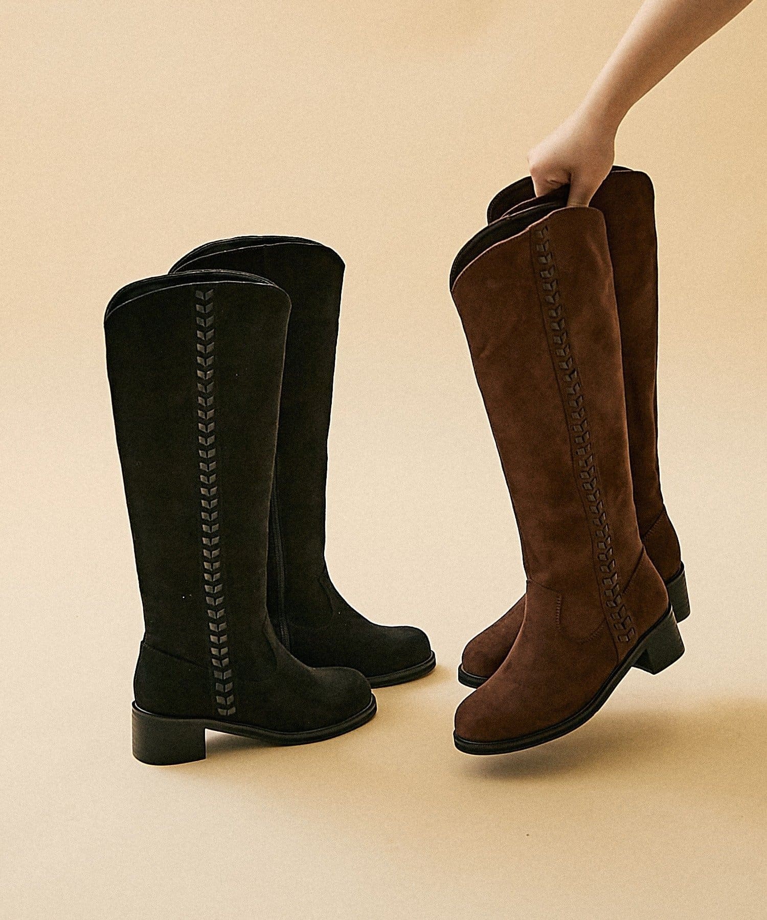 NICE CLAUP / OLIVE des OLIVE OUTLET(ナイスクラップ  / オリーブ デ オリーブ アウトレット) 【RMAF】サイドステッチロングブーツ