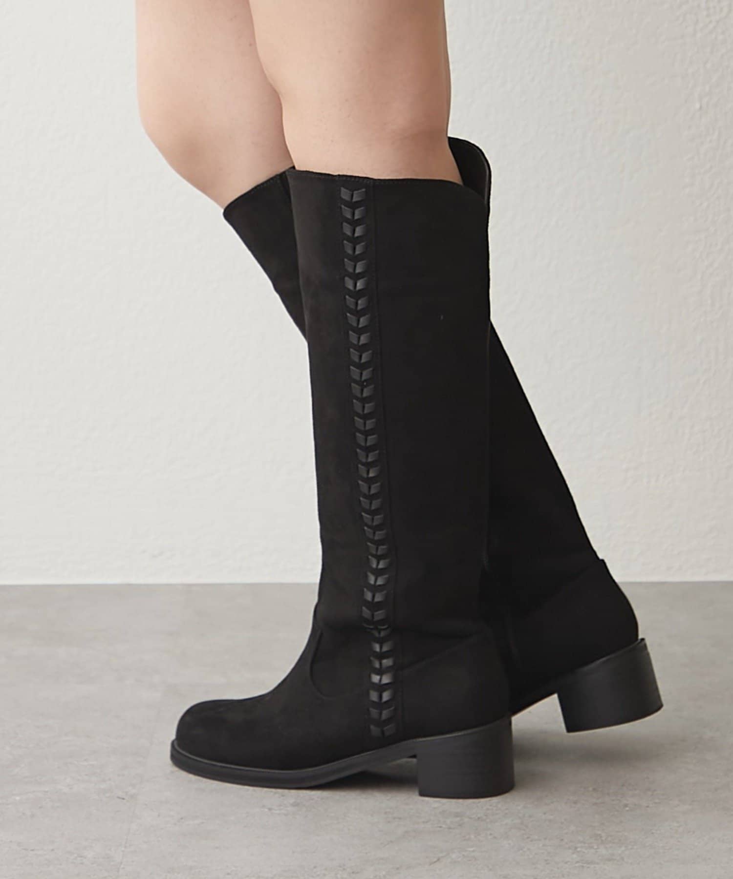 NICE CLAUP / OLIVE des OLIVE OUTLET(ナイスクラップ  / オリーブ デ オリーブ アウトレット) 【RMAF】サイドステッチロングブーツ