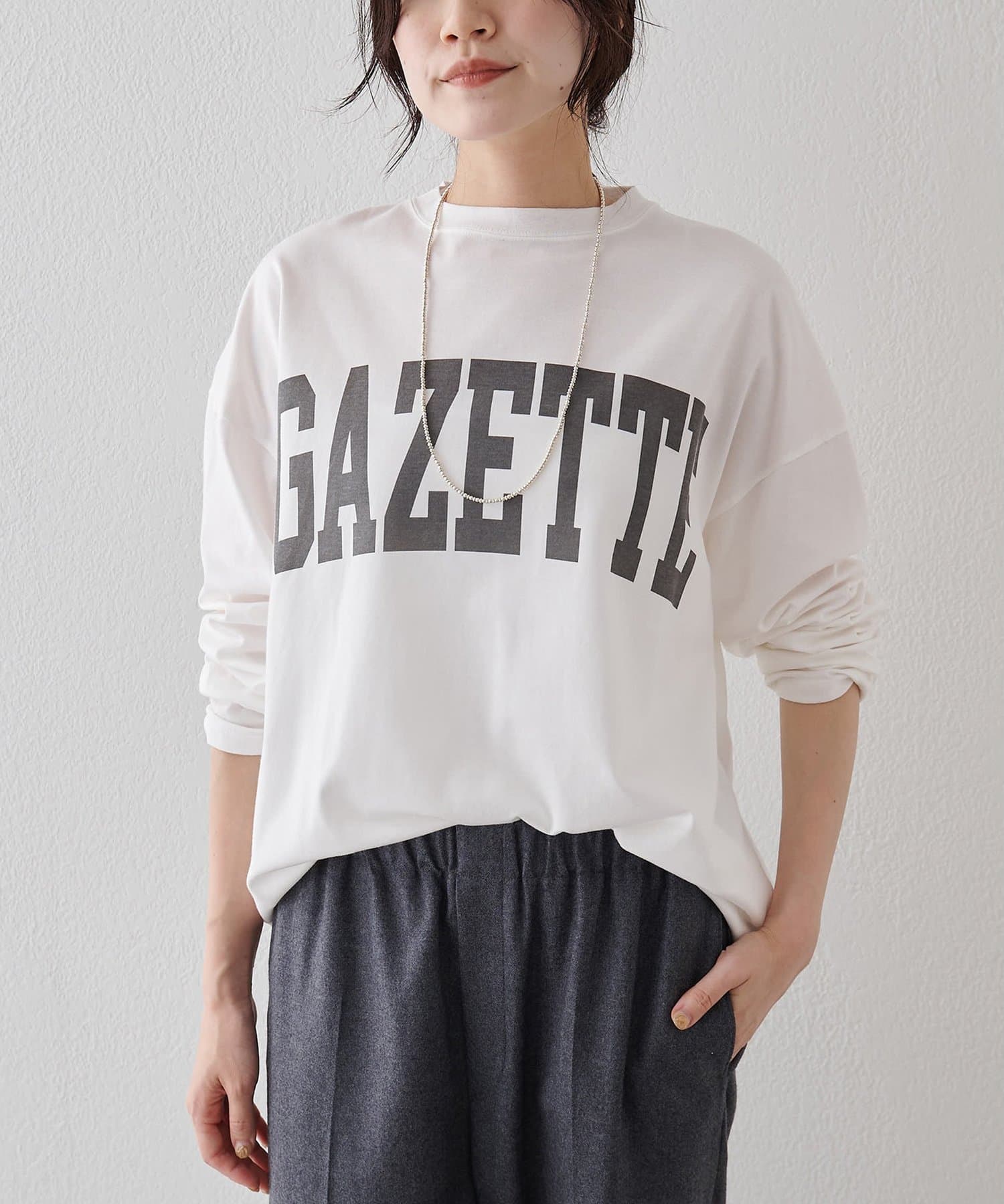 GAZETTEロングTシャツ | Whim Gazette(ウィム ガゼット