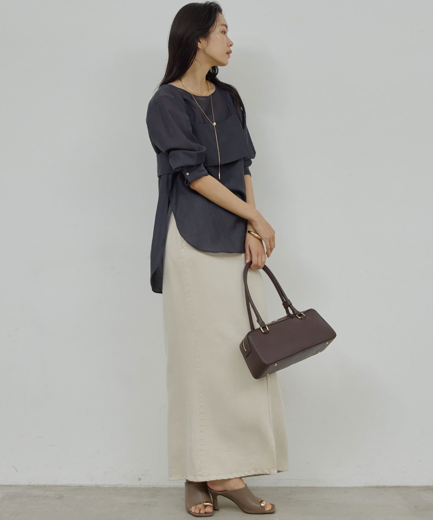 GALLARDAGALANTE(ガリャルダガランテ) 【12/11(木)12:00～新色PK/CGY予約開始】ビスチェレイヤードシャツ