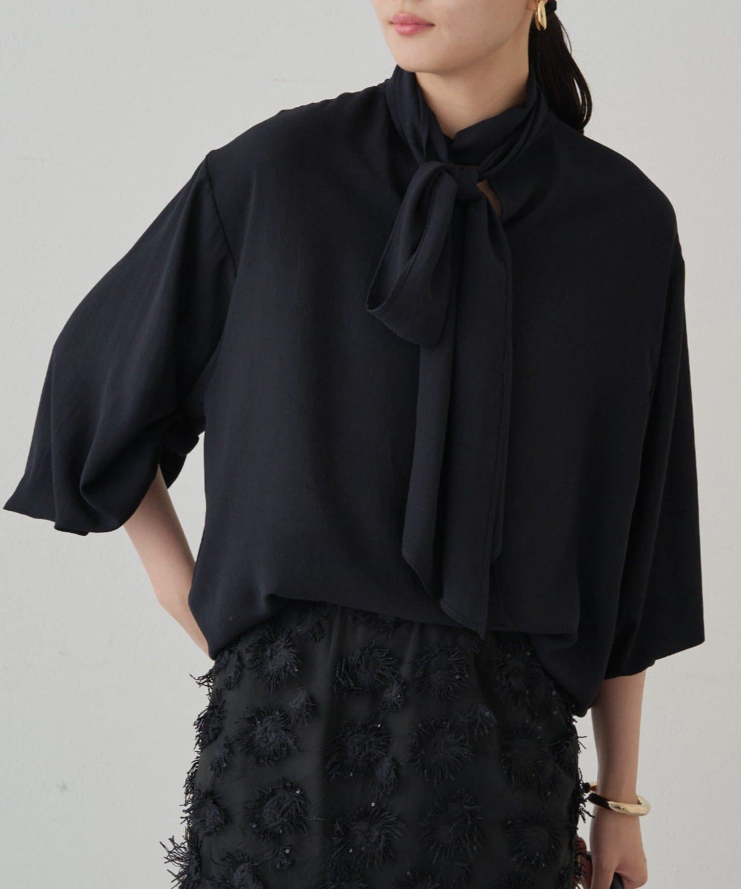 LOUNGEDRESS(ラウンジドレス) 【Atelier N5/アトリエヌメロサンク】シフォンボウタイブラウス