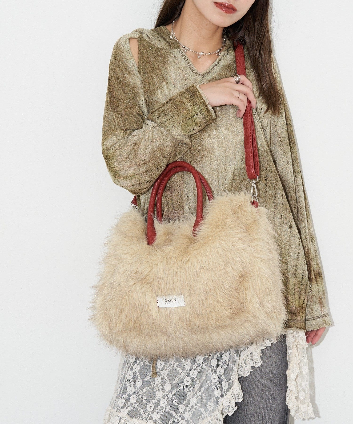 COACH リアルファー トートバッグ　2wayバッグ 新品 COACH コーチ リアルファーパッチワーク2wayローグ20