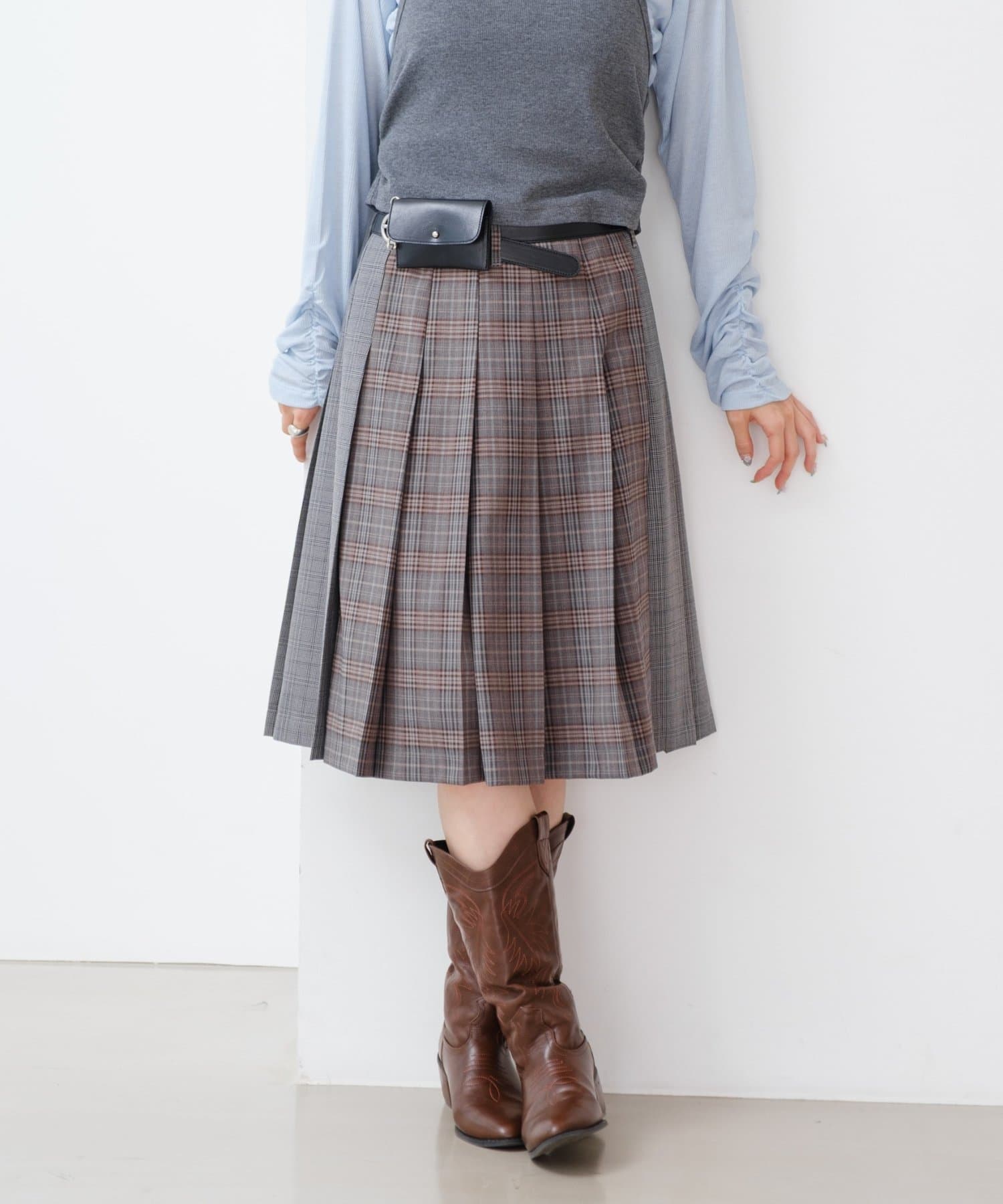 Kastane(カスタネ) 【9.6(土)12:00-9.7(日)23:59二日限定販売/再入荷なし/オーダー会限定アイテム】チェックミドルスカート