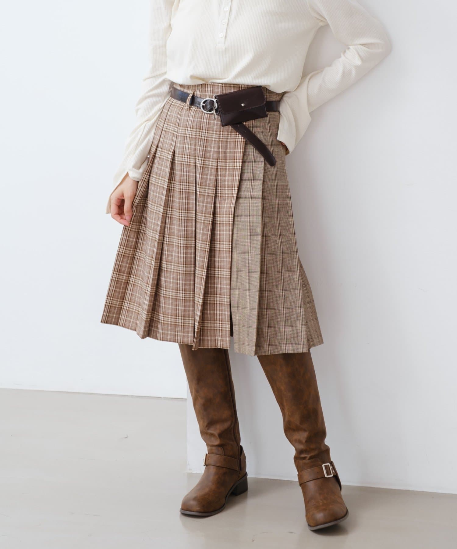 Kastane(カスタネ) 【9.6(土)12:00-9.7(日)23:59二日限定販売/再入荷なし/オーダー会限定アイテム】チェックミドルスカート