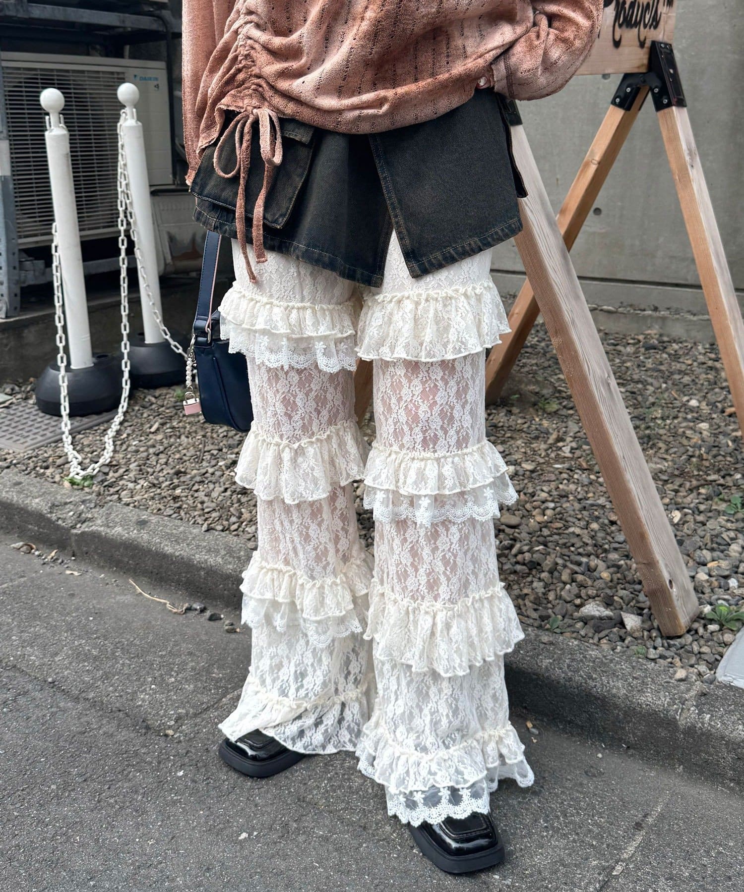 CIAOPANIC(チャオパニック) 【展示会限定商品】ティアードレースフレアレイヤードフリルパンツ