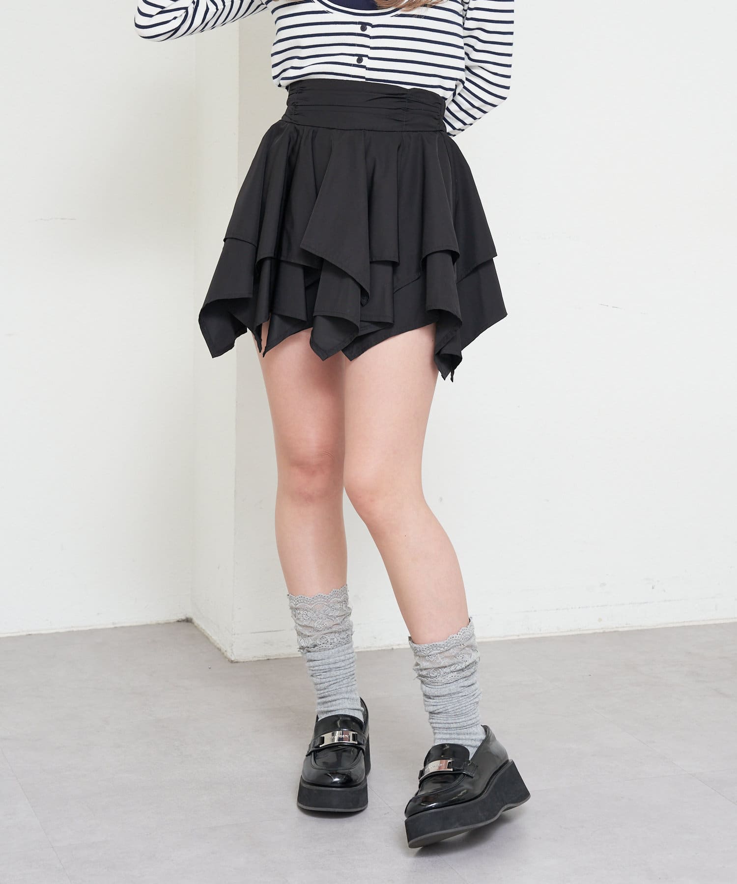 OUTLET(アウトレット) 【RAY CASSIN】ティアードミニスカパン