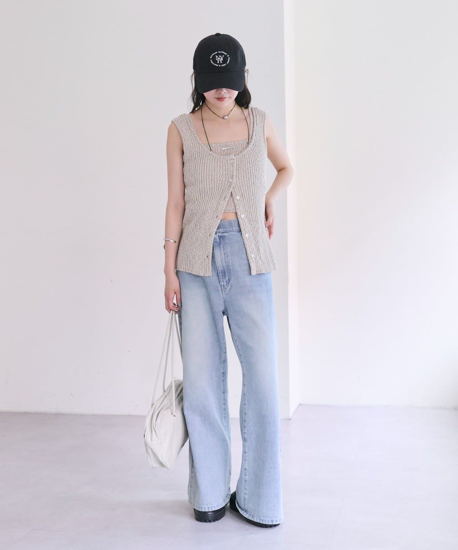 mystic(ミスティック) カットオフオーバーダイデニム