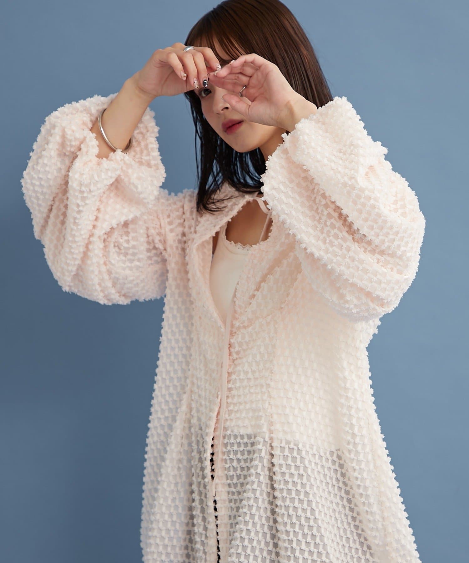 mysticの【EC限定カラー OFF/BLK】フリンジシェイプチュニック