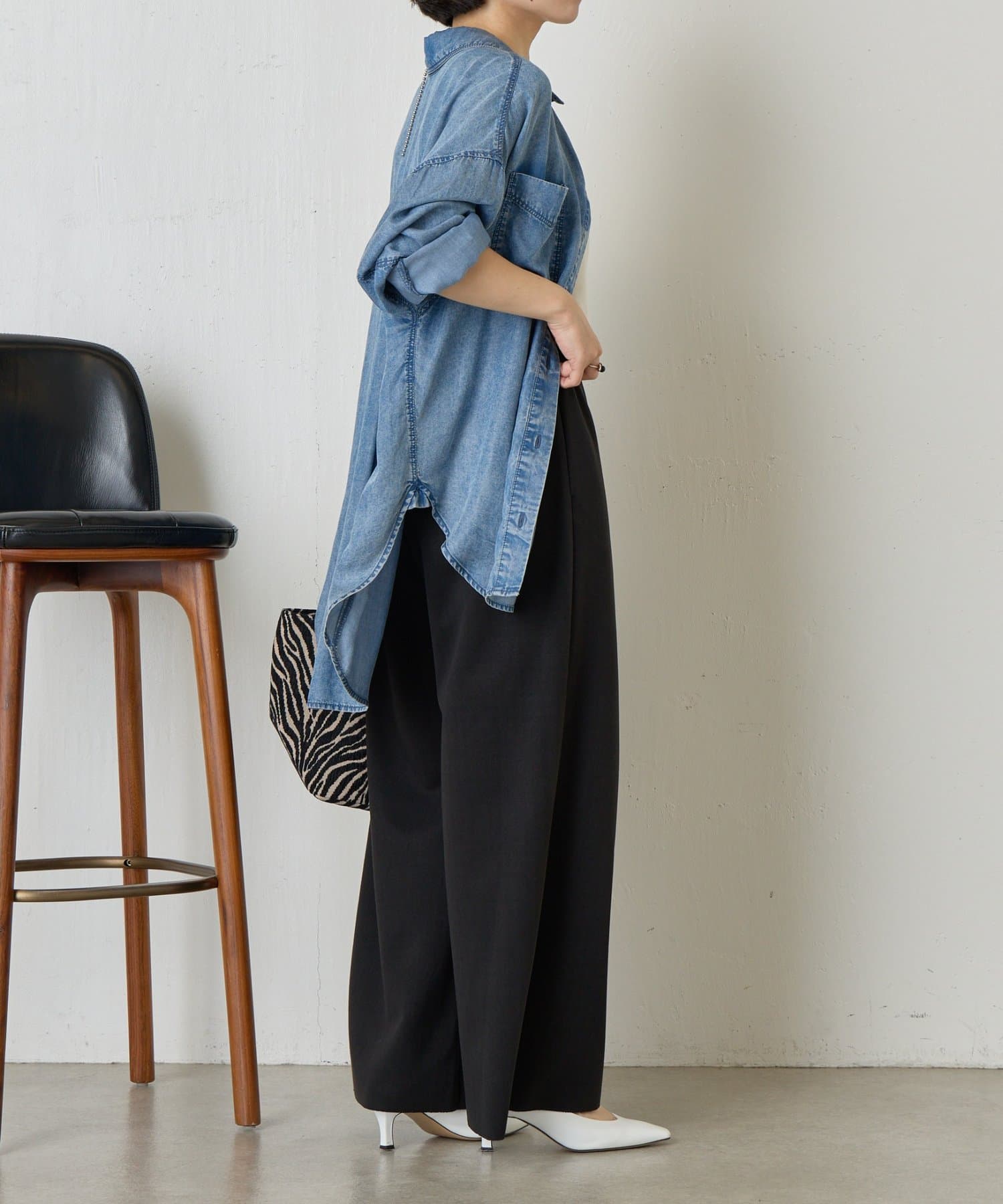 Jena　espace merveilleux(ジェナ　エスパスメルヴェイユ) 【あったかパンツ】ウールライクキャタピラーパンツ