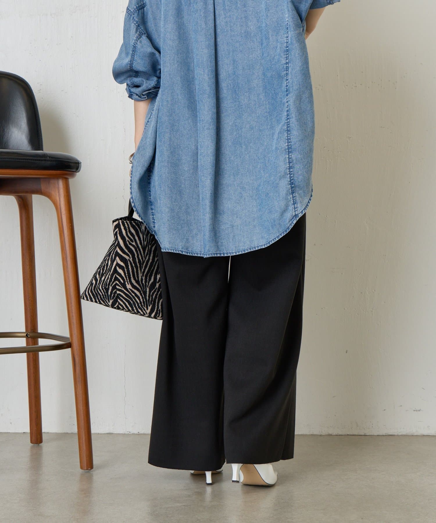 Jena　espace merveilleux(ジェナ　エスパスメルヴェイユ) ウールライクキャタピラーパンツ