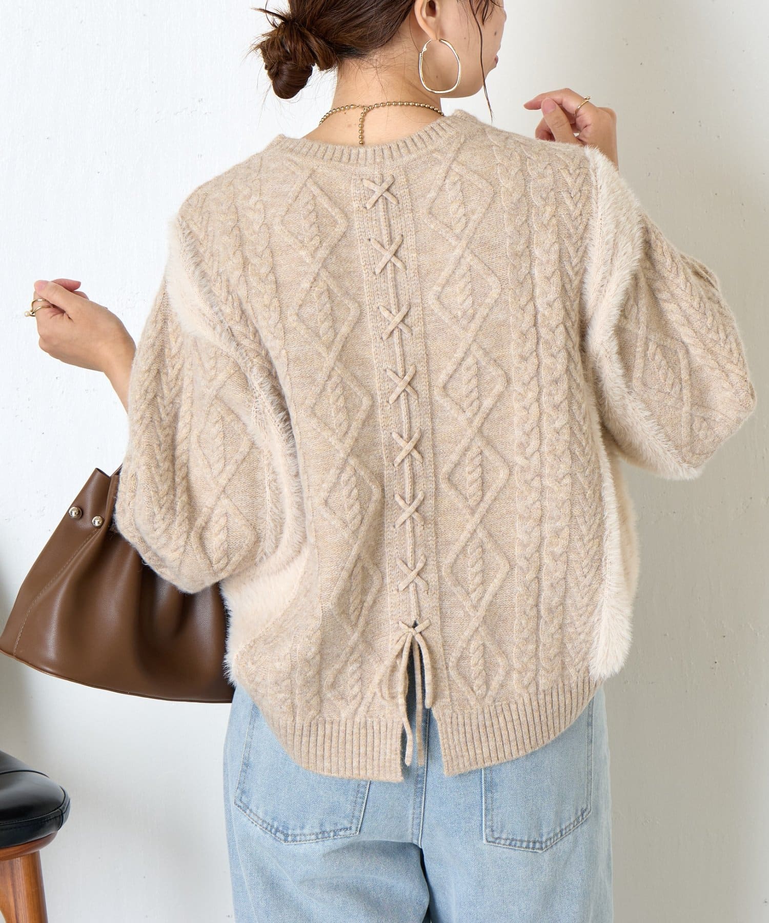 Jena　espace merveilleux(ジェナ　エスパスメルヴェイユ) バックレースアップニット