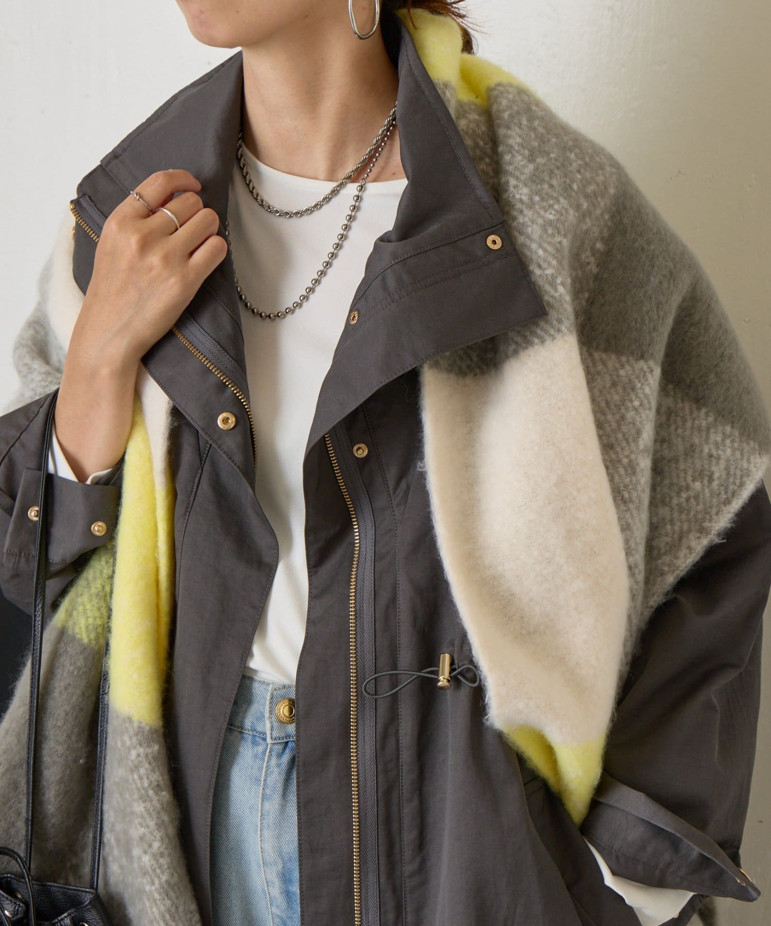 ブークレーチェックストール | Jena espace merveilleux(ジェナ