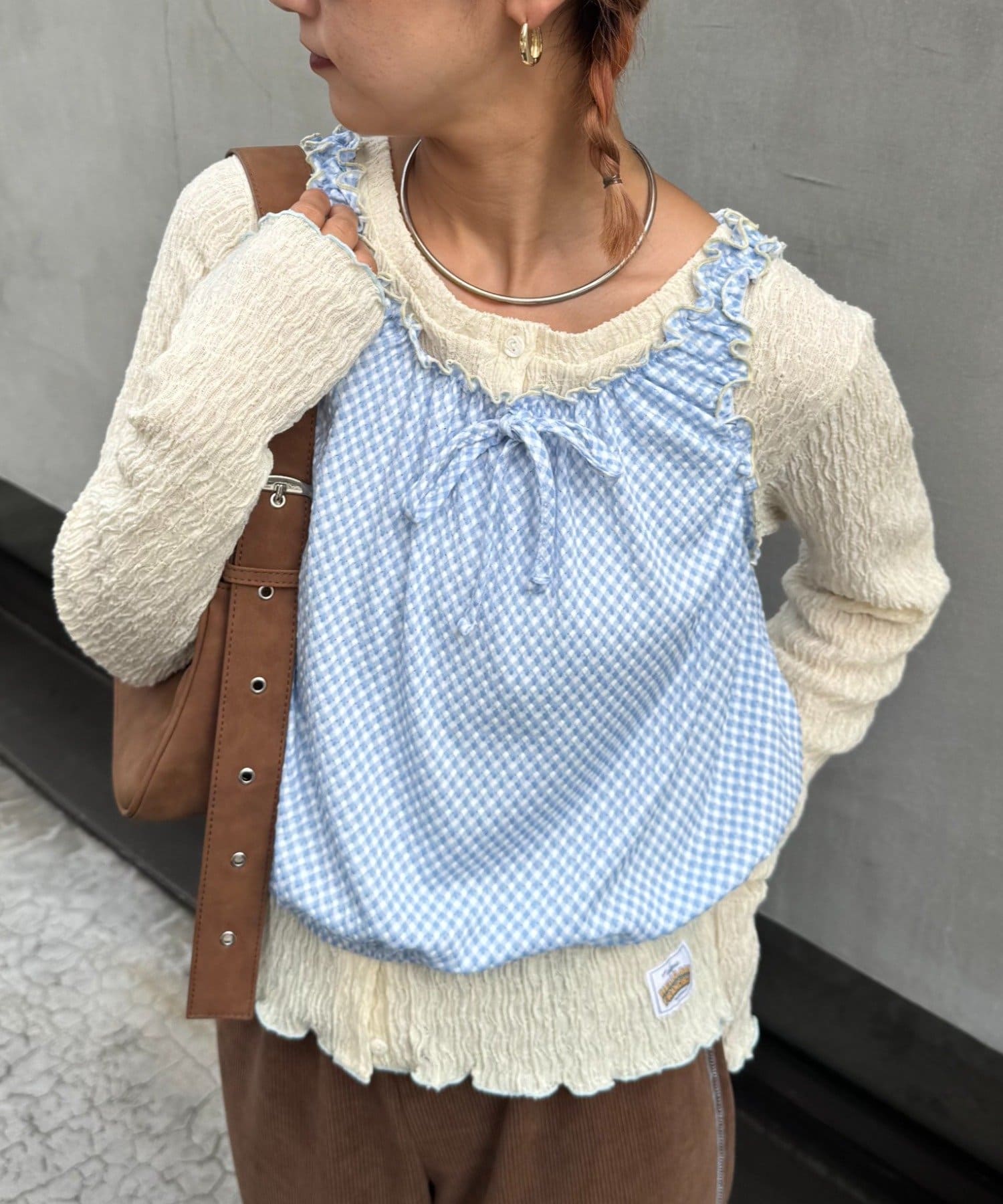 CIAOPANIC TYPY(チャオパニックティピー) 【HELLO.SANFRANCISCO/ハローサンフランシスコ】ギンガムチェックバルーントップスアンサンブル