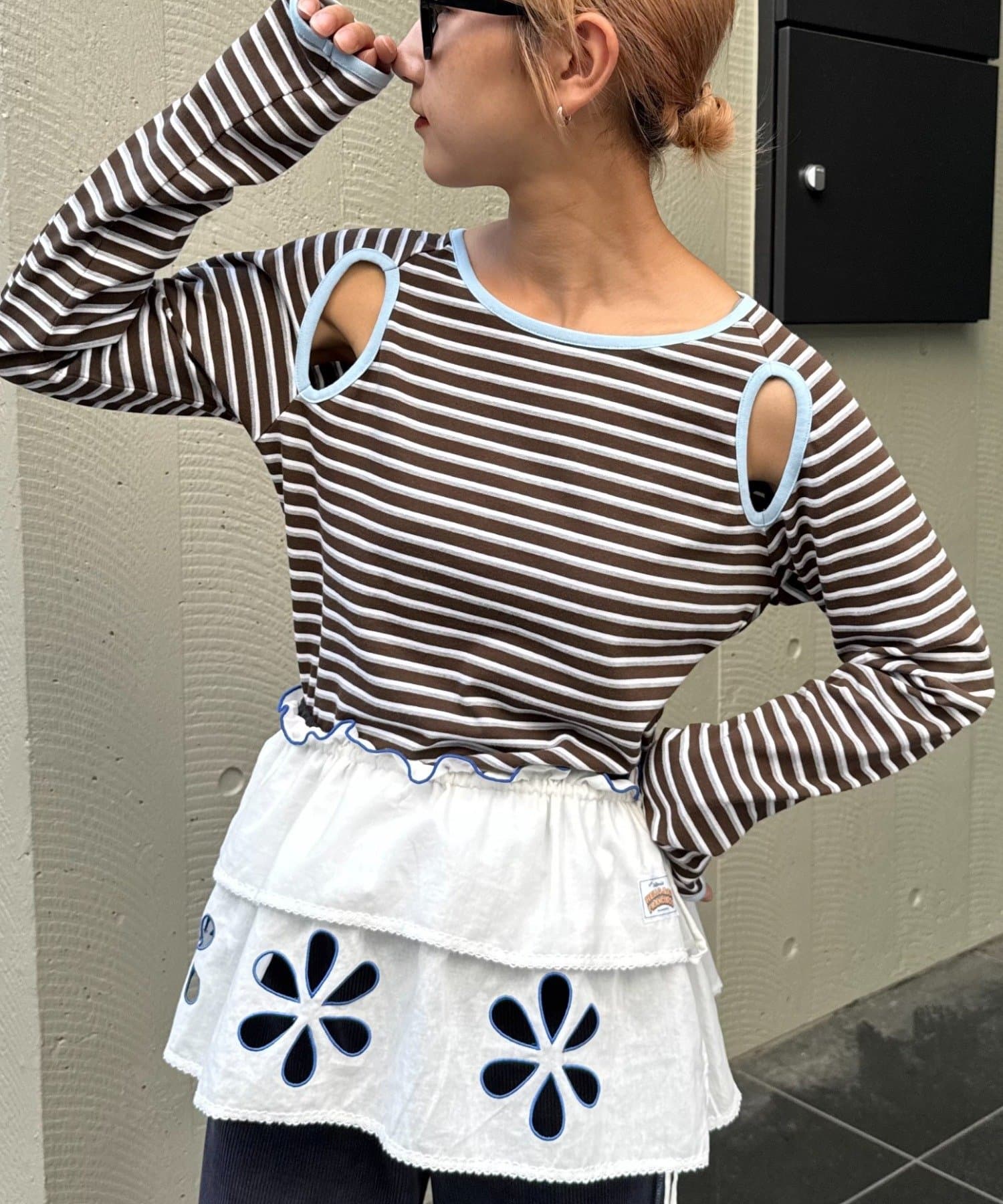 CIAOPANIC TYPY(チャオパニックティピー) 【HELLO.SANFRANCISCO/ハローサンフランシスコ】カットアウトマルチボダーTEE
