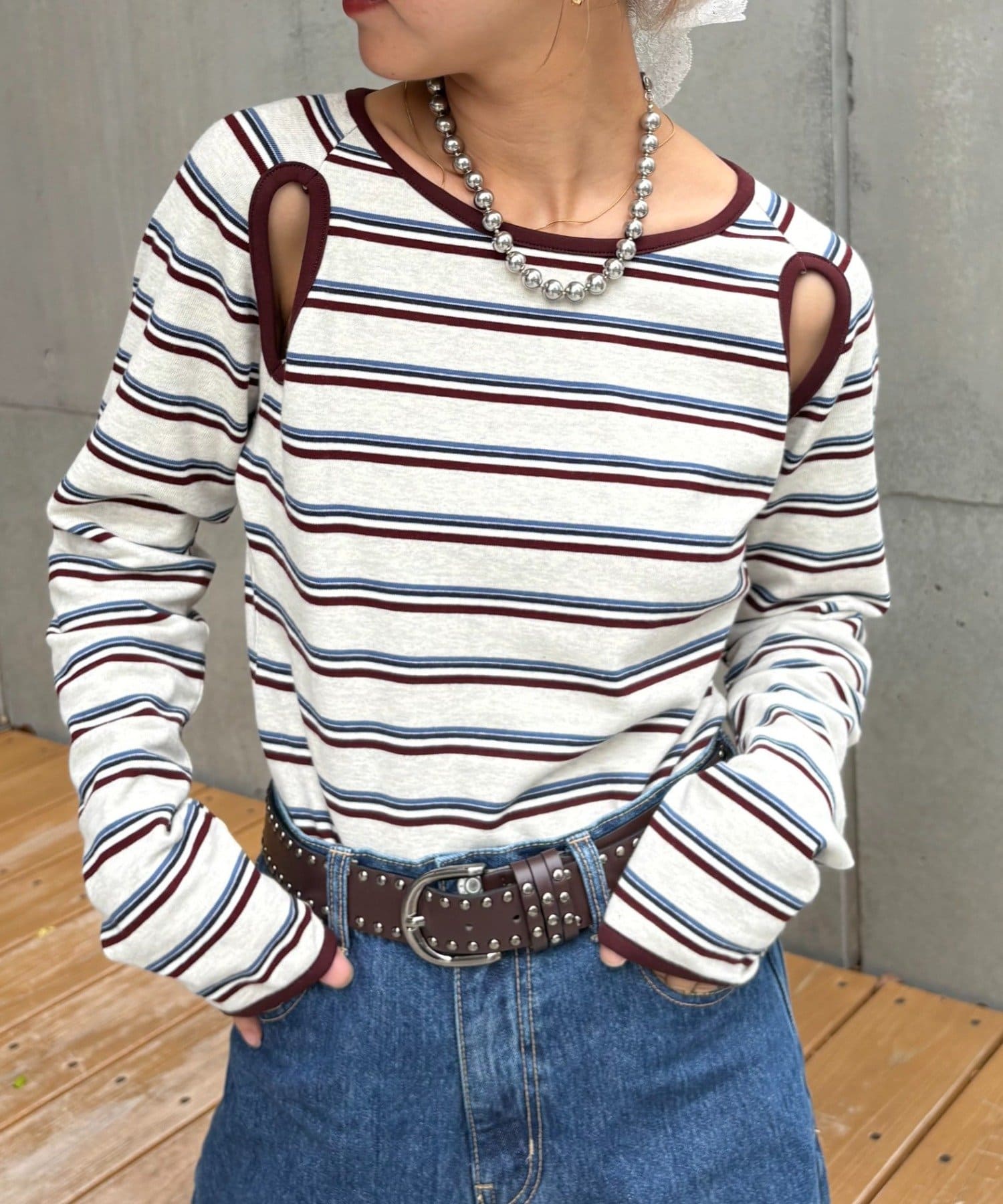 CIAOPANIC TYPY(チャオパニックティピー) 【HELLO.SANFRANCISCO/ハローサンフランシスコ】カットアウトマルチボダーTEE